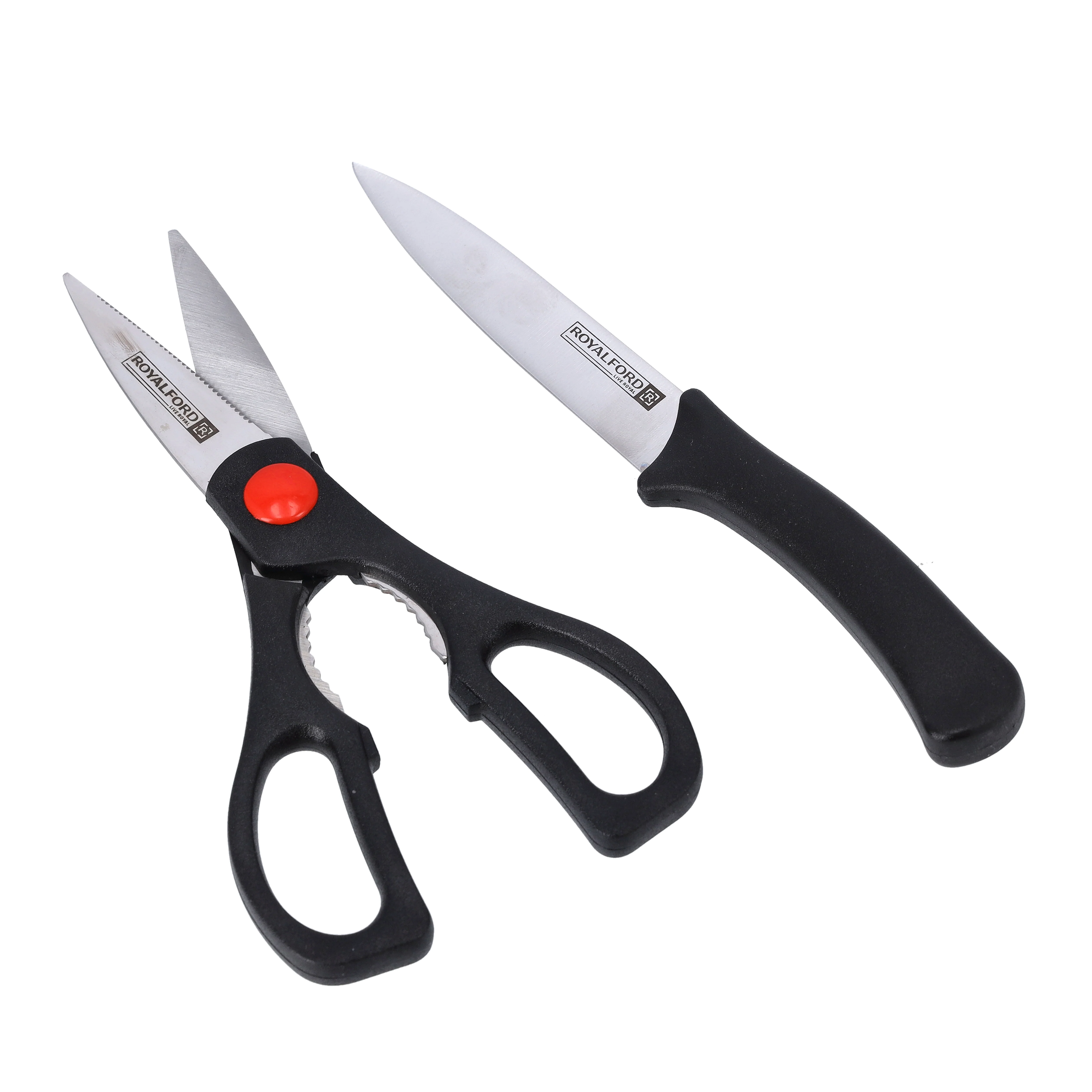 Royalford RF7857 5 Inch Utility Knife & Scissor Set | Stainless Steel Kitchen Cutting Tools with Ergonomic Handles | Rust Resistant | Dishwasher Safe for Daily Cooking - Image 5