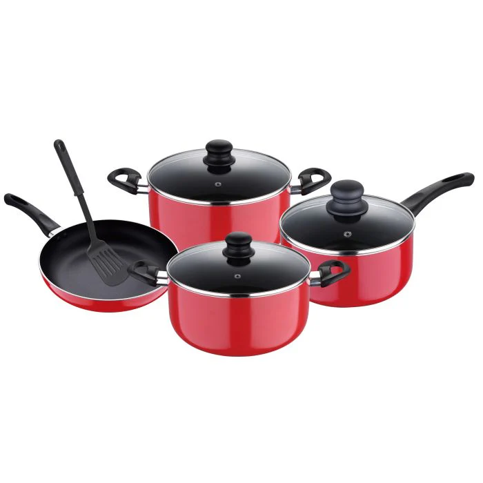 Royalford RF7923N Non-Stick Cookware Set 8 Pcs | Durable Aluminium PFOA-Free Cookware with Glass Lids | Bakelite Handles for Gas, Ceramic, Halogen & Hot Plate Use - Image 3