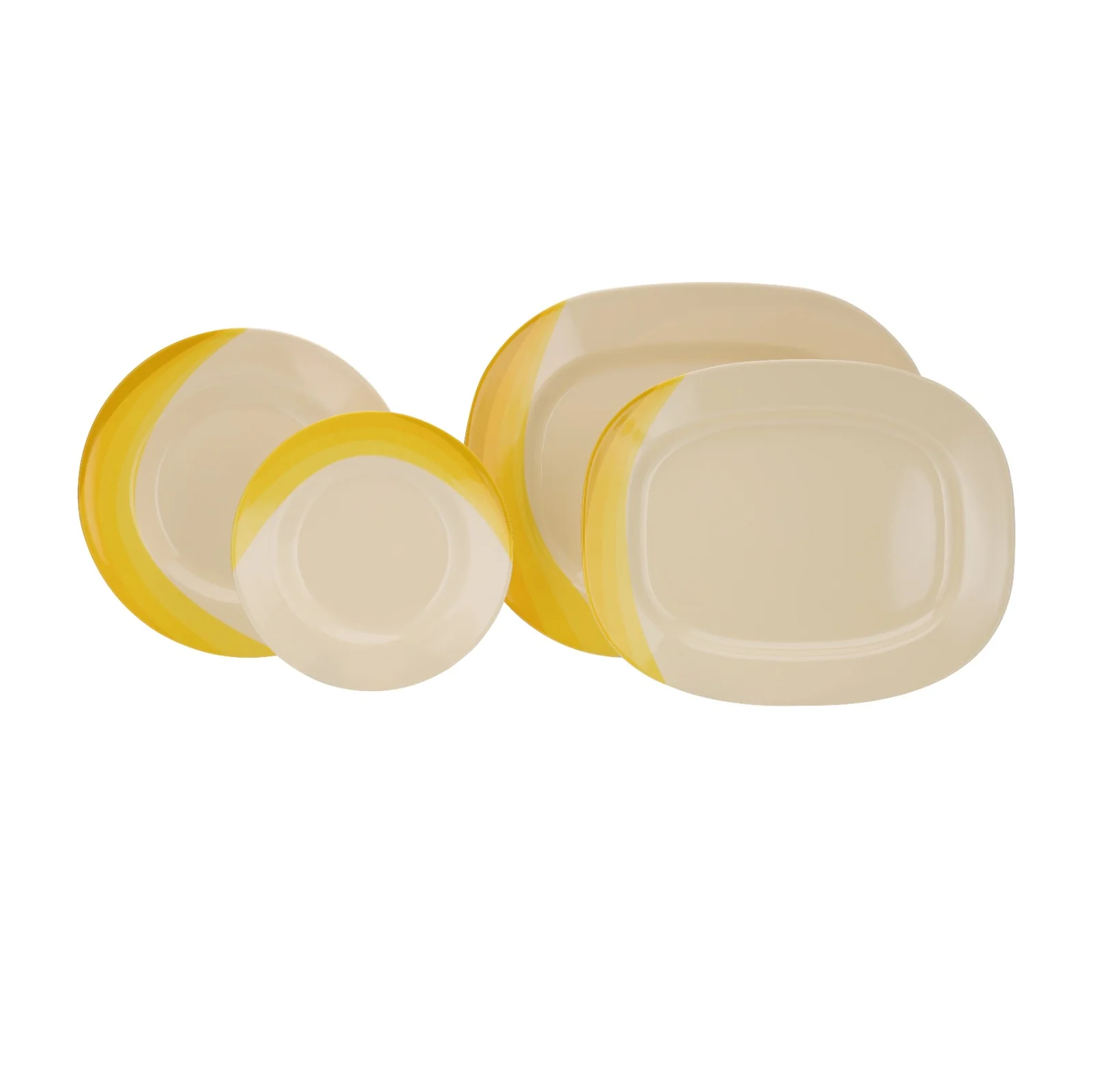 Royalford RF8102 64-Piece Melamine Dinner Set | Ribble Design| Break-Resistant & Lightweight Tableware | Assorted Plates,  Bowls,  Spoons| Perfect for Everyday Dining - Image 3