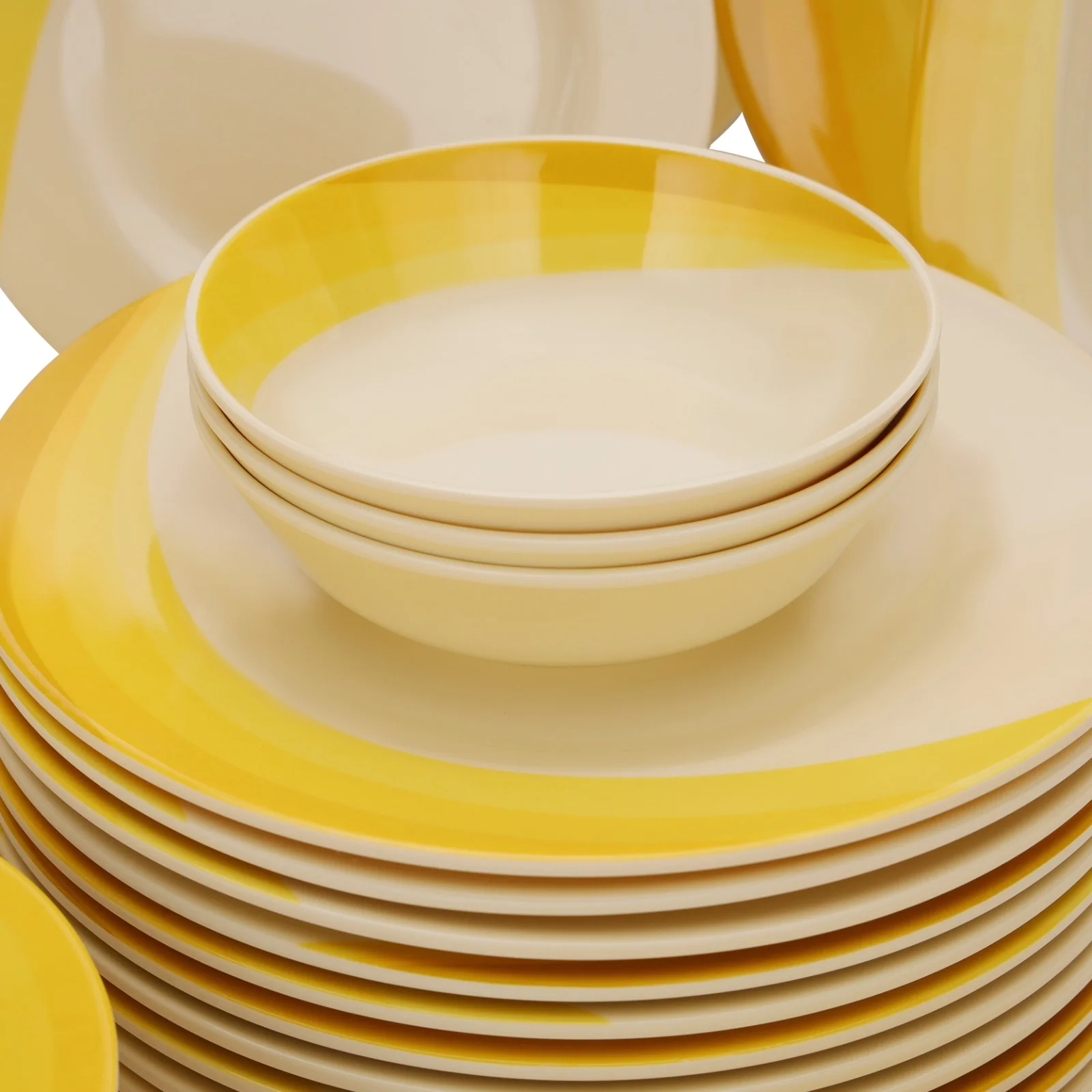 Royalford RF8102 64-Piece Melamine Dinner Set | Ribble Design| Break-Resistant & Lightweight Tableware | Assorted Plates,  Bowls,  Spoons| Perfect for Everyday Dining - Image 4