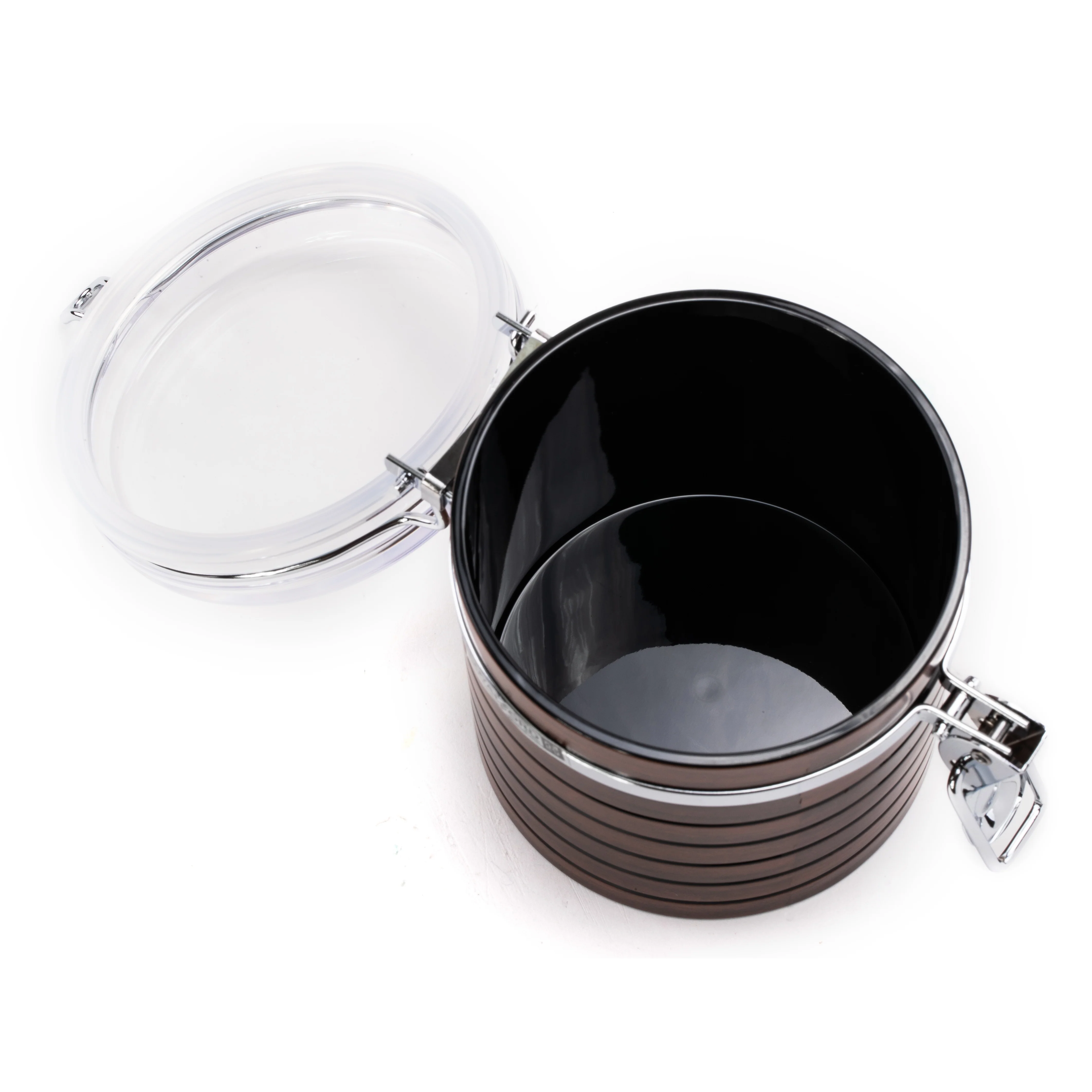 Royalford RF8221 Cherrywood Acrylic Canister 570ML | Airtight Kitchen Storage Jar | Clamp Lock Lid| Durable Acrylic Body| Stylish Wood Finish for Dry Food Storage - Image 4