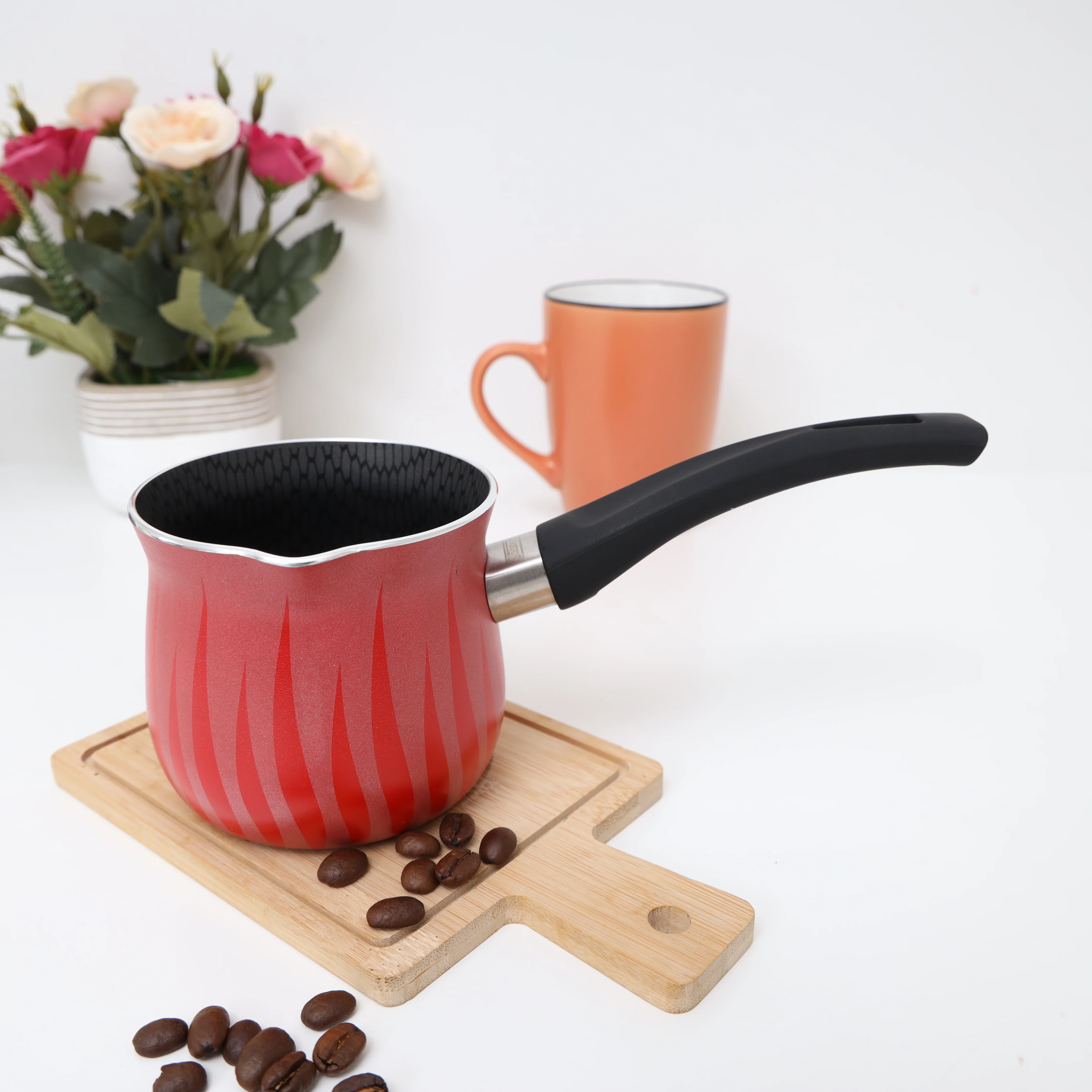 Royalford RF8271 Coffee Warmer | 8.5CM Aluminium Flame Design Milk & Coffee Heating Pot | Durable Lightweight Heat Efficient Mini Warmer for Home & Office Use - Image 2