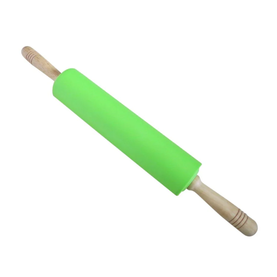 Royalford RF8326 Deluxe Rolling Pin | Silicone Cover Non Stick Baking Roller with Wooden Handles | Perfect for Roti, Chapati, Pastry & Pizza | Easy Rolling Kitchen Tool - Image 3