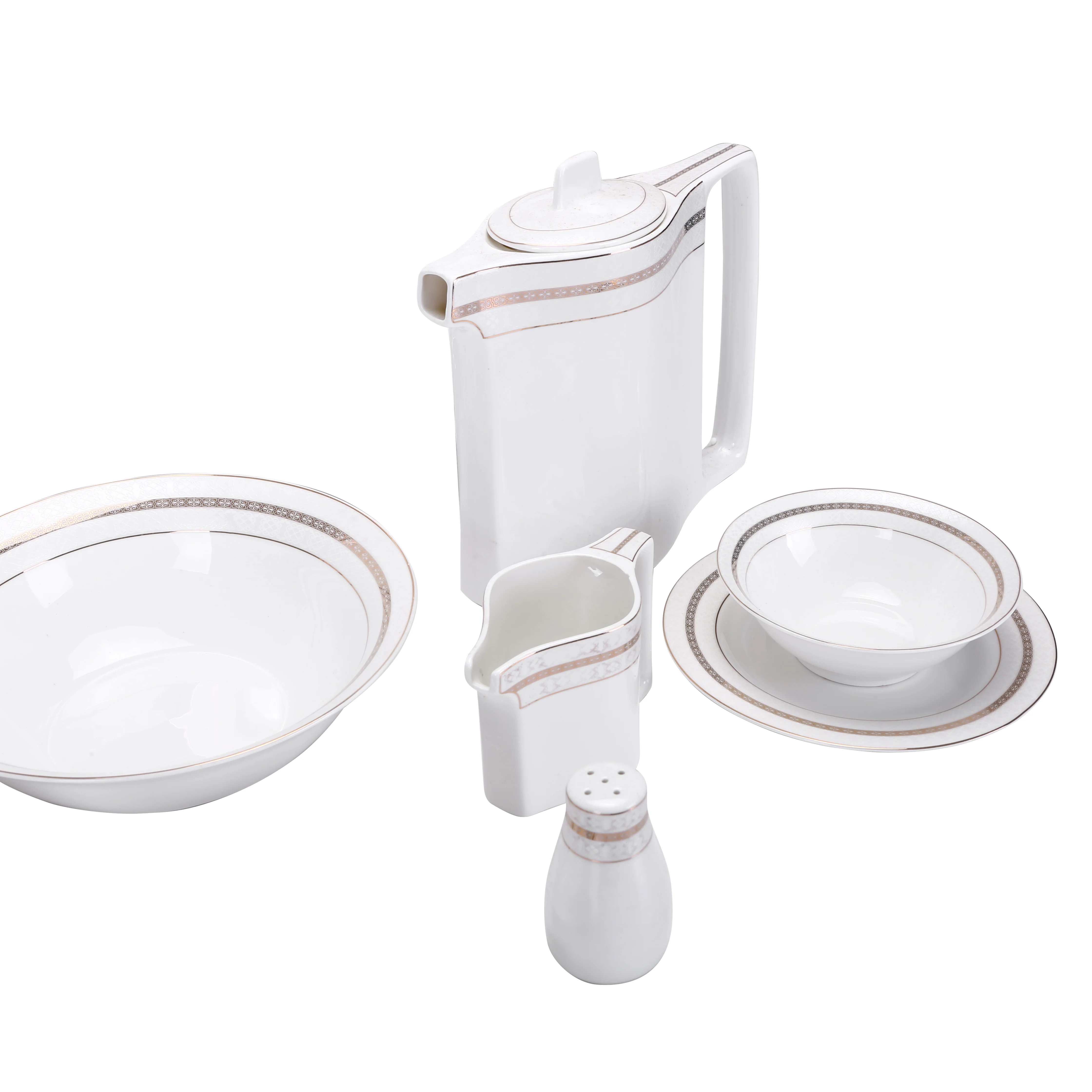 Royalford RF8396 Premium New Bone China 47-Piece Elegant Dinner Set|  Chip-Resistant Build| Gold Rim Design| Luxury Dining Collection for Everyday Meals & Parties - Image 4