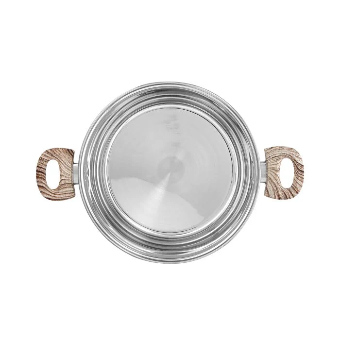 Royalford RF8552 32cm Stainless Steel Casserole with Glass Lid - Durable, High-Quality steel Construction | Non-Stick Dish for Gas, Induction & Ceramic Hobs | Tempered Glass Lid - Image 2