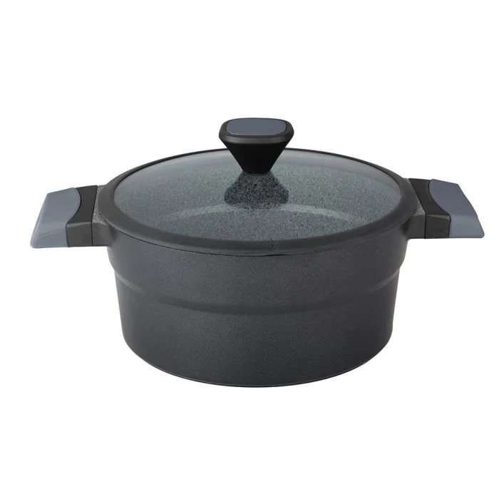 Royalford RF8599 28CM Die Cast Casserole | Premium Marble Non-Stick Coating | Durable Die-Cast Body| Heat-Resistant Exterior & Induction Ready Cookware for Everyday Use - Image 3