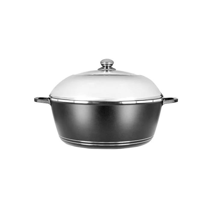 Royalford RF8617 40cm Classic Plus Die Cast Aluminium Casserole with Lid | Double Layer Non-Stick Cooking Pot | Soft Touch Handles for Gas, Ceramic & Halogen Use - Image 2