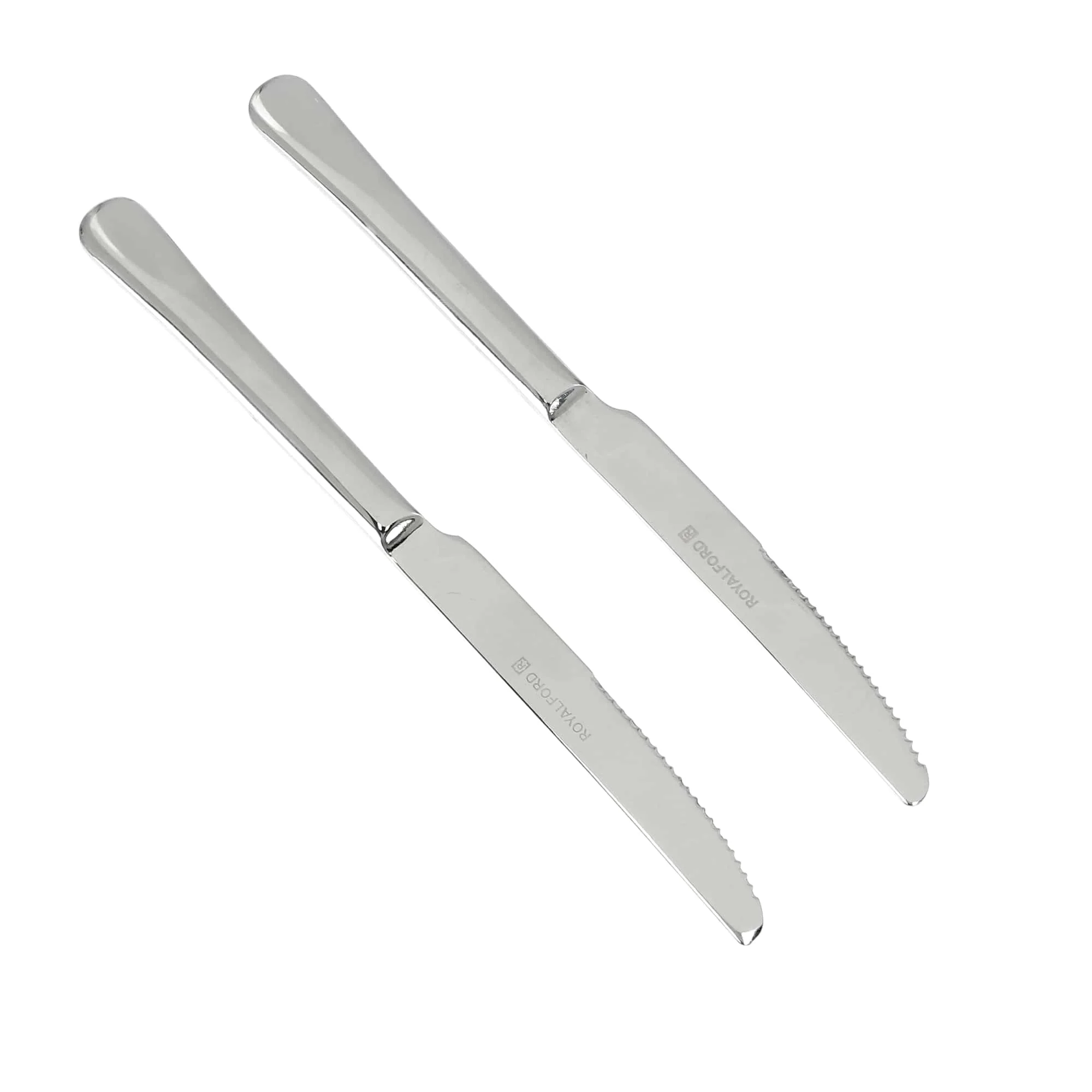 Royalford RF8672 Stainless Steel Dinner Knife Set | 2 Pcs Mirror Finish Dishwasher Safe Table Knives | High Grade Steel Ergonomic Design | Durable Stain Resistant Cutlery - Image 2