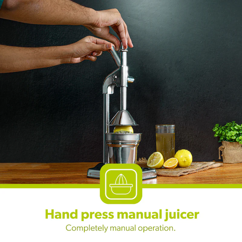 Royalford RF8674 Citrus Juicer | Heavy-Duty Iron Base | Stainless Steel Juice Cup & Strainer | Aluminum Handle Manual Lever Juicer for Smooth & Fresh Extraction - Image 7