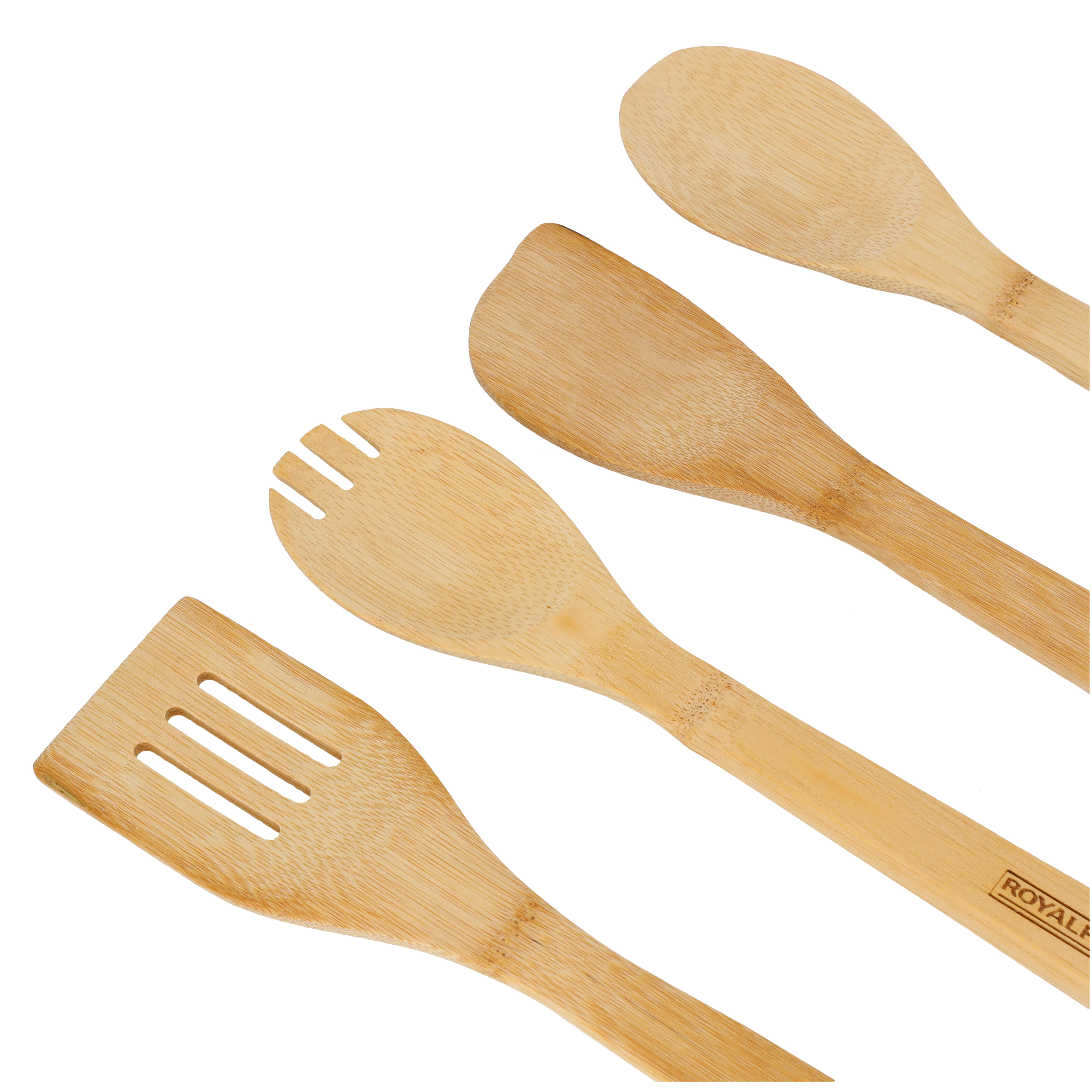 Royalford RF8687 Bamboo Kitchen Tools Set 4 Pcs | Carbonized Wooden Utensils for Cooking | Non-Stick Safe | Eco-Friendly Kitchen Tools| Perfect for Daily Home Use - Image 7