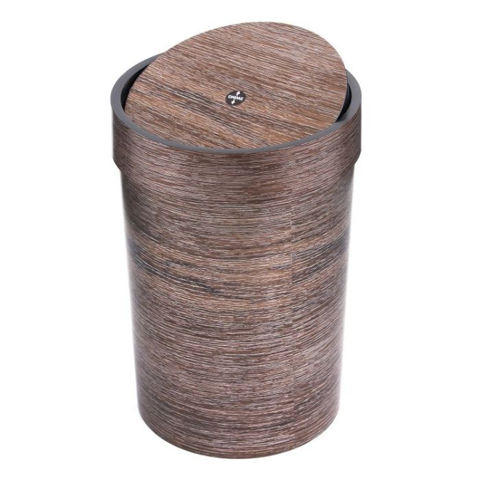 Royalford RF8693 8L Dust Bin - Swing top Lid, Durable Design, Unique Wood Finishing and Polymer Material - Trash Bin Perfect for Home or Office Use - Easy to Clean, Smooth Polishing Surface & Stylish Design - Image 3
