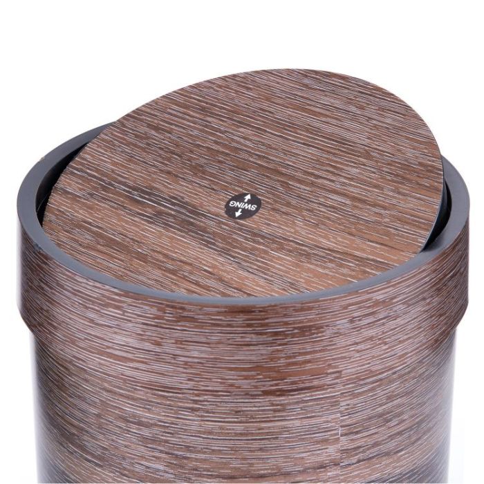 Royalford RF8693 8L Dust Bin - Swing top Lid, Durable Design, Unique Wood Finishing and Polymer Material - Trash Bin Perfect for Home or Office Use - Easy to Clean, Smooth Polishing Surface & Stylish Design - Image 7
