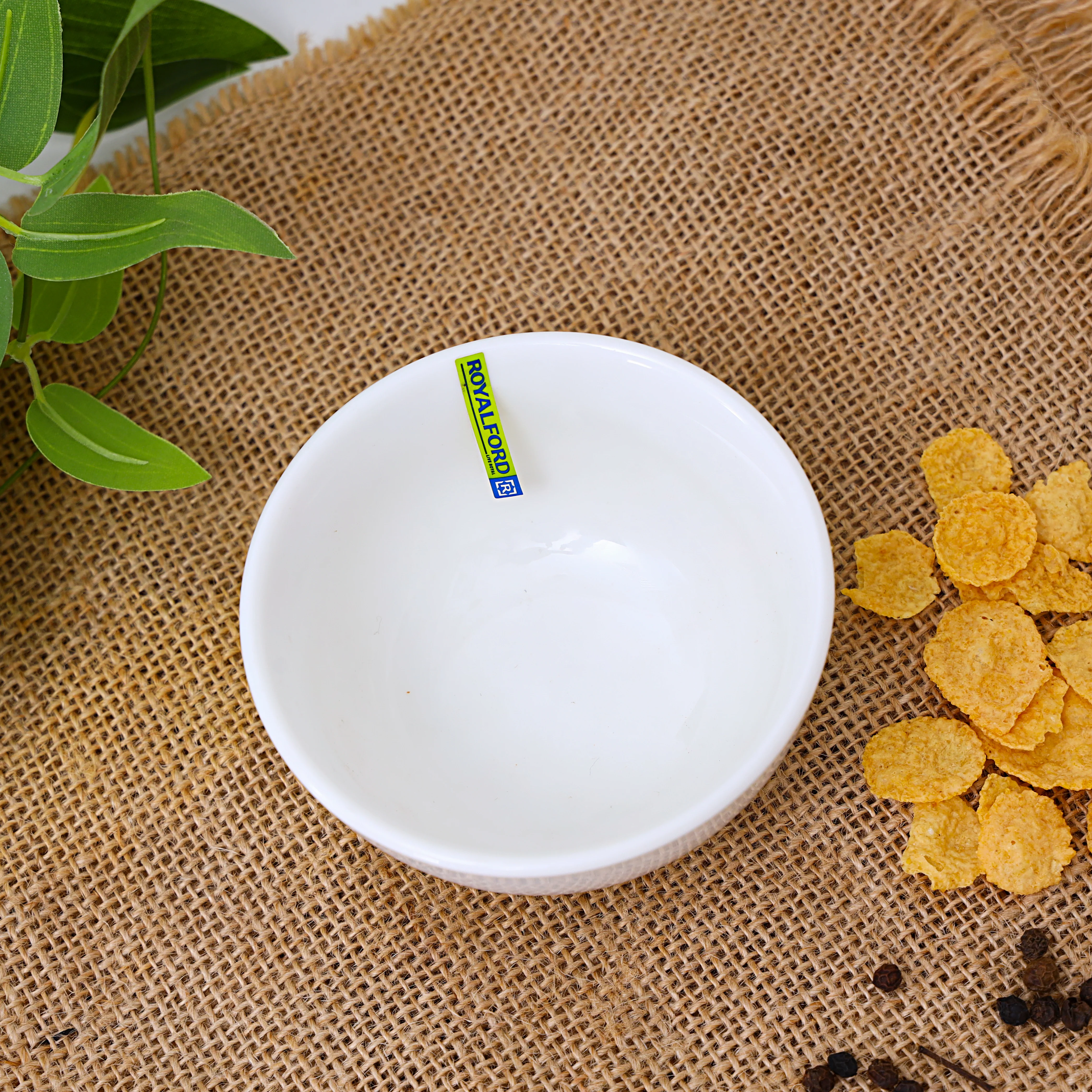 Royalford RF8765 4 Inch Porcelain Bowl | Classic White Small Serving Bowl for Snacks, Dips, Desserts, Sauces, Condiments & Daily Dining Use at Home or Restaurants - Image 2