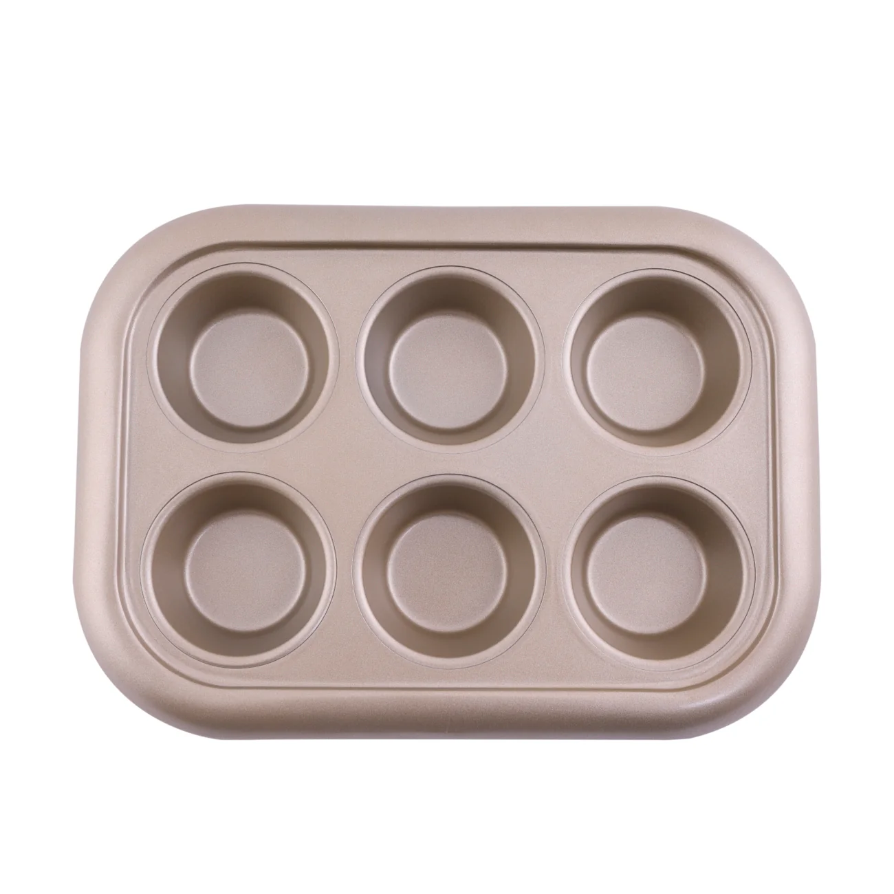 Royalford RF8792 6 Cups Muffin Pan | Premium Non-Stick Oven Safe Bakeware Tray for Cupcakes & Muffins | Even Heat Distribution | Easy Food Release Durable Baking Pan