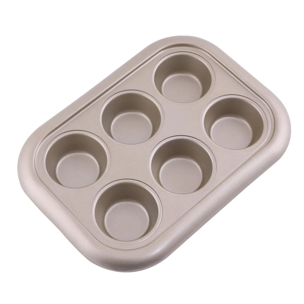 Royalford RF8792 6 Cups Muffin Pan | Premium Non-Stick Oven Safe Bakeware Tray for Cupcakes & Muffins | Even Heat Distribution | Easy Food Release Durable Baking Pan - Image 2