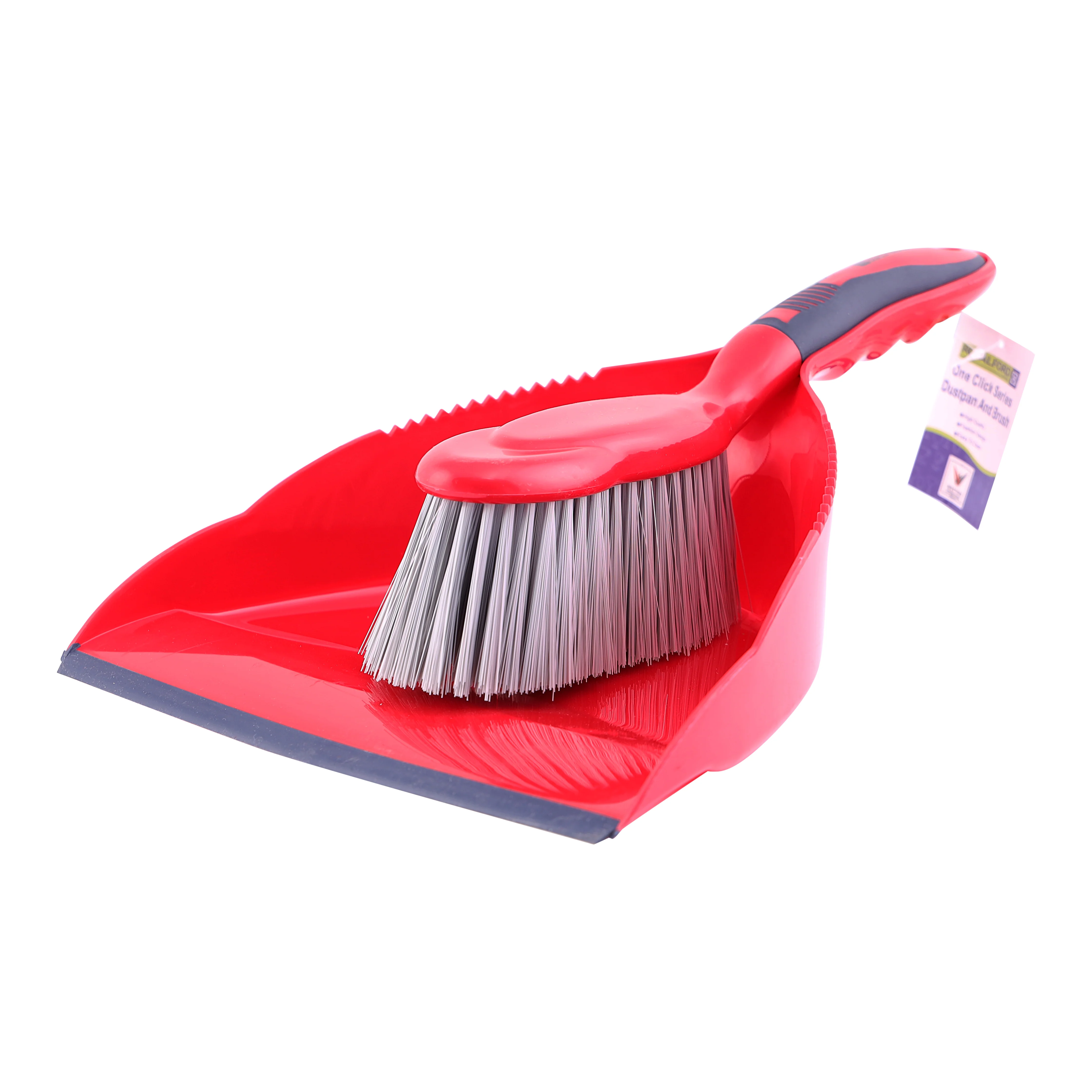 Royalford RF8829 One Click Series Dustpan & Brush| Multi-Purpose Easy Cleaning Set for Home & Office Use| Grip Handle| Durable Bristles| Suitable for Marble, Tiles Floors - Image 2