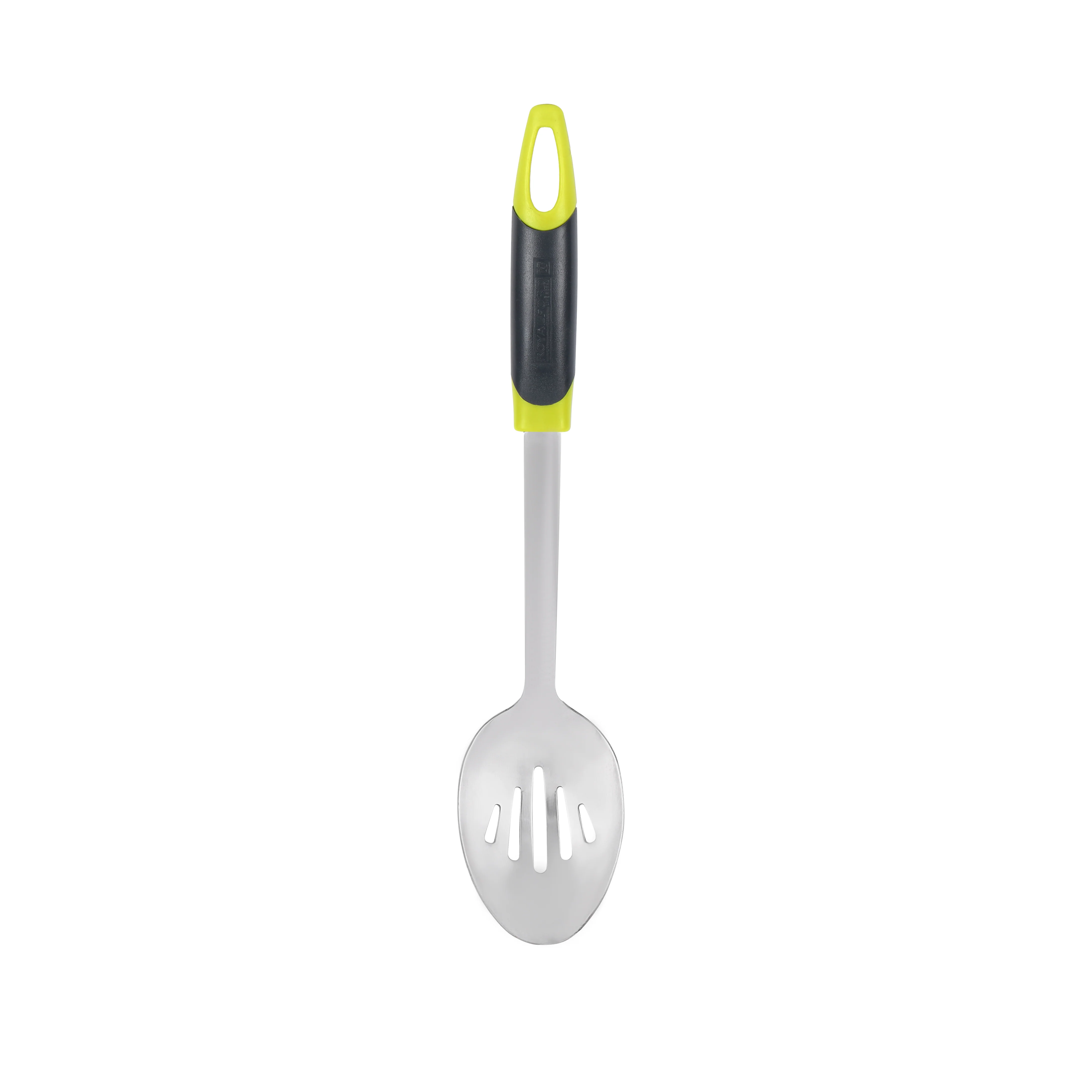 Royalford RF8912 Stainless Steel Slotted Spoon | Ergonomic ABS Handle | Durable Dishwasher Safe Cooking Spoon for Frying, Draining, Serving and Everyday Kitchen Use