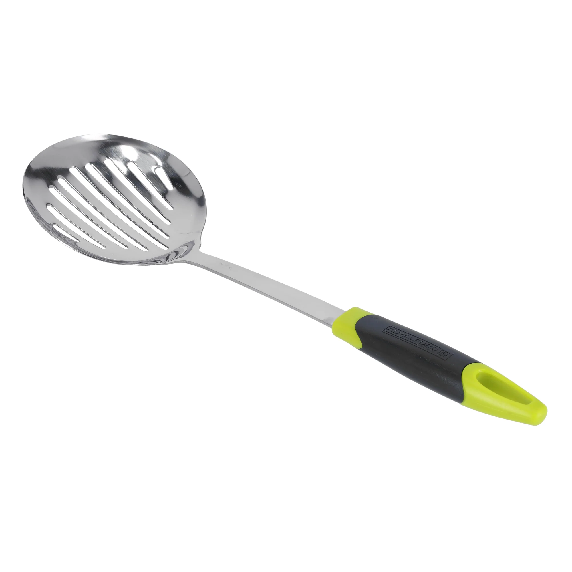 Royalford RF8913 Stainless Steel Skimmer | Ergonomic ABS Handle | Durable Design | Dishwasher Safe Slotted Spoon for Frying, Straining, Draining & Everyday Cooking Use - Image 3