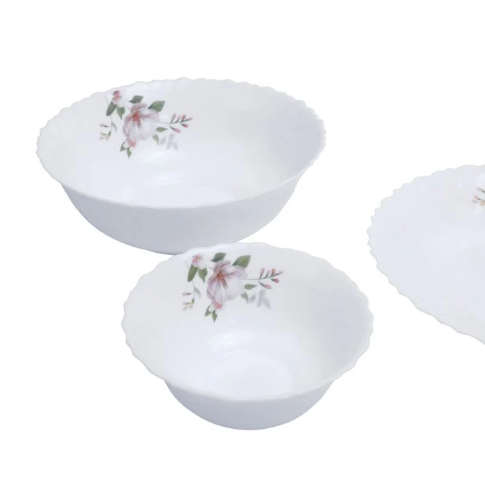 Royalford RF8985 34-Piece Opalware Dinner Set | Elegant Floral Design | Lightweight| Break-Resistant Tableware | Microwave Safe| Stylish Opal Dining Set for Daily Use - Image 3
