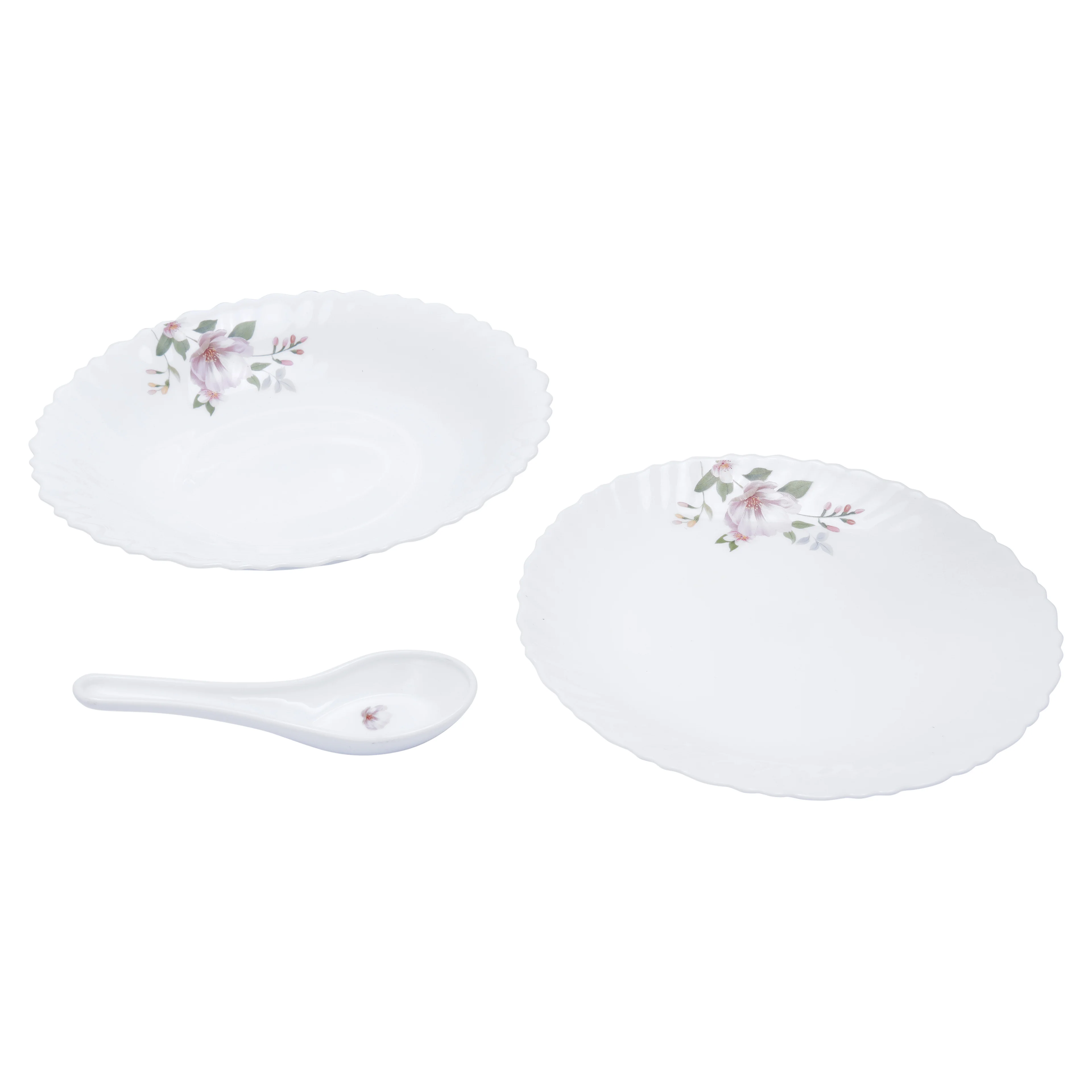 Royalford RF8985 34-Piece Opalware Dinner Set | Elegant Floral Design | Lightweight| Break-Resistant Tableware | Microwave Safe| Stylish Opal Dining Set for Daily Use - Image 5
