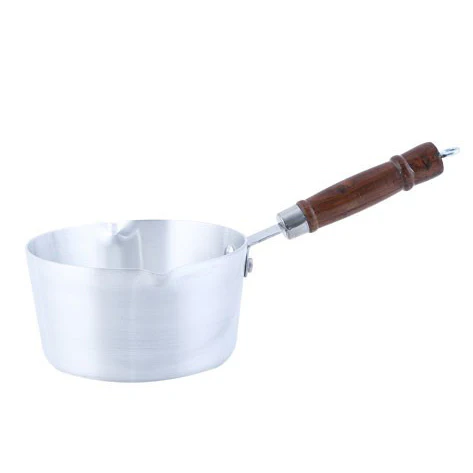 Royalford RF8991 Aluminium Milk Pan | Wooden Handle 6 Inch | 100% Food-Grade Virgin Aluminium | Fast Even Heating | Easy Pour Spout | Durable Daily Use Milk Boiling Pan - Image 2