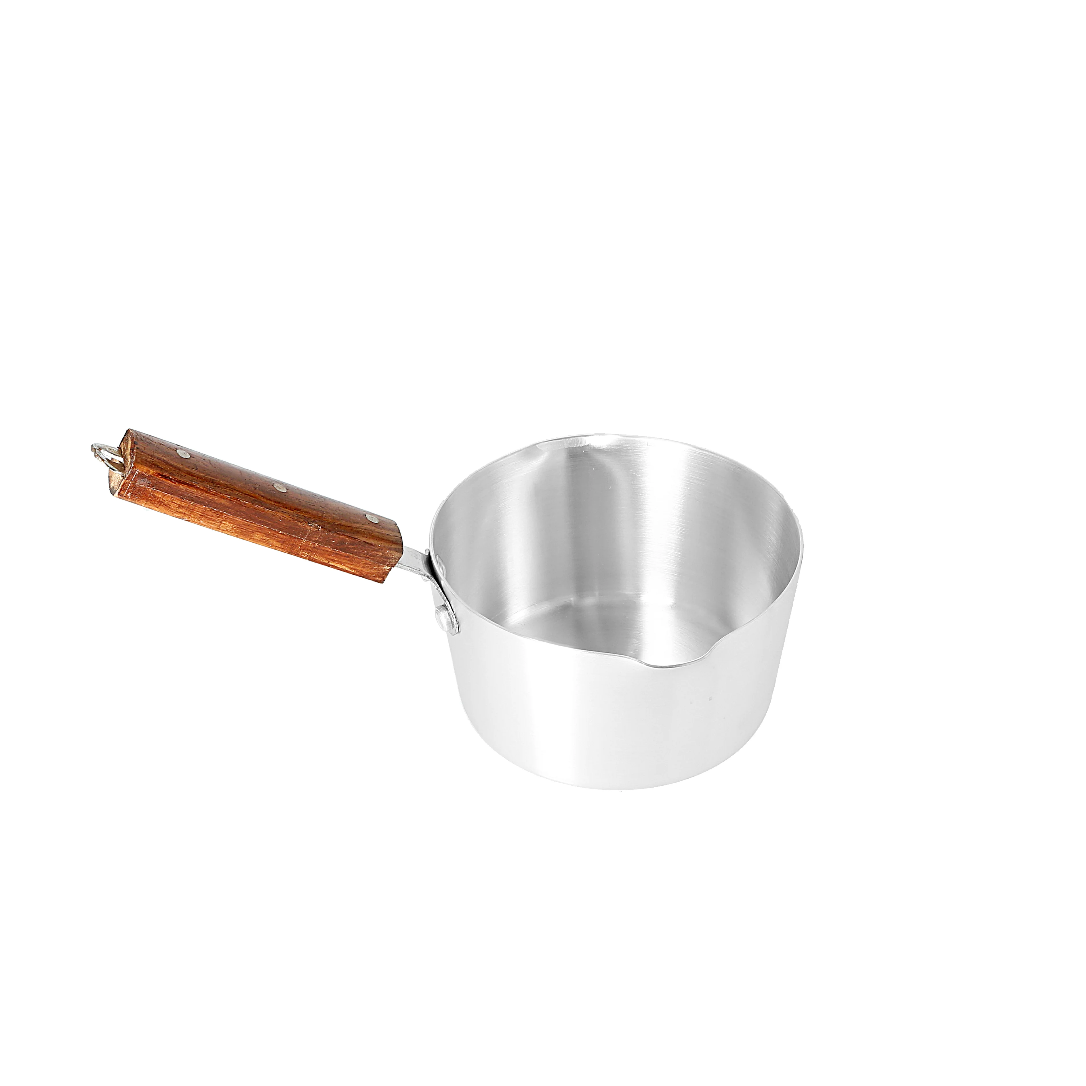 Royalford RF8991 Aluminium Milk Pan | Wooden Handle 6 Inch | 100% Food-Grade Virgin Aluminium | Fast Even Heating | Easy Pour Spout | Durable Daily Use Milk Boiling Pan - Image 4