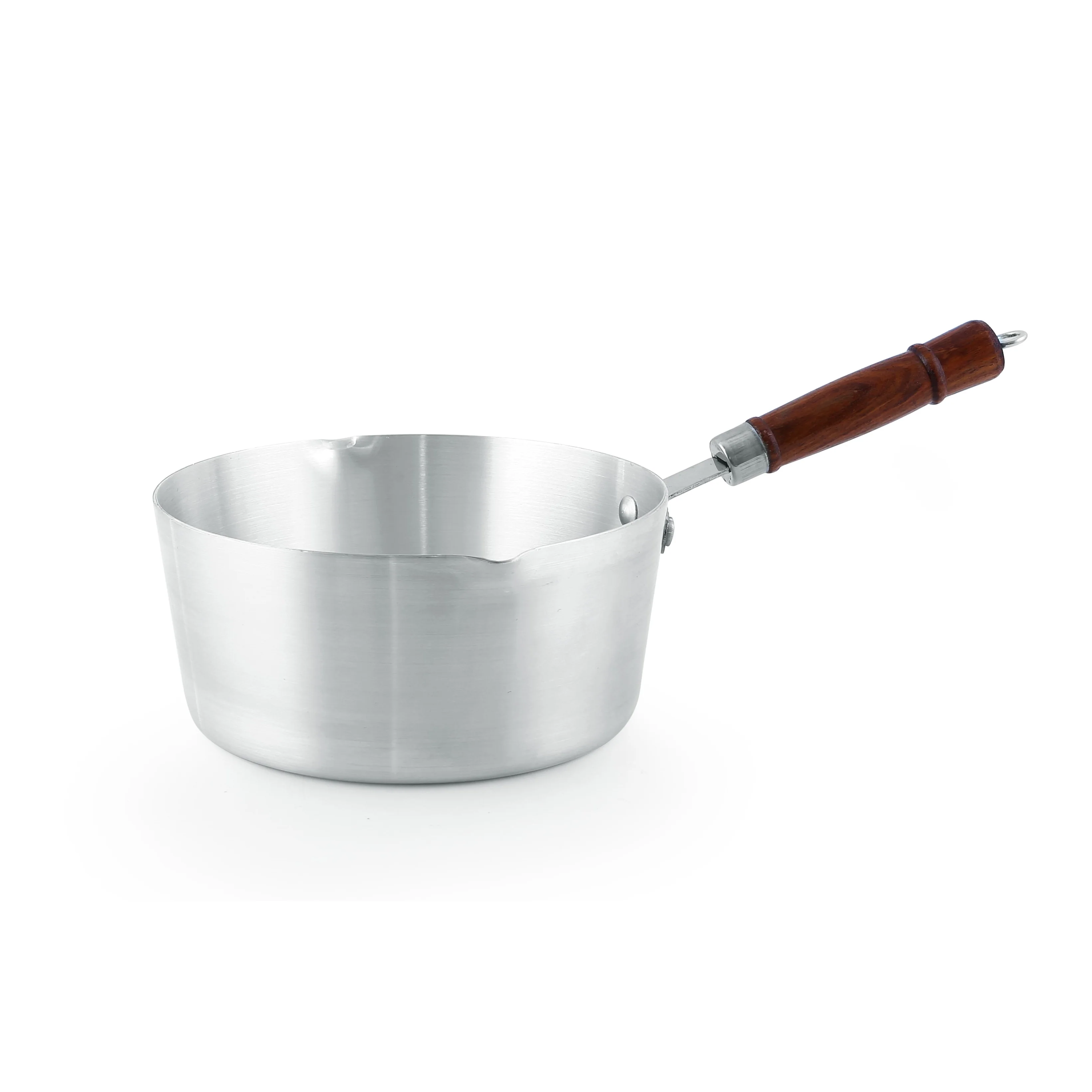 Royalford RF8992 7 Inch Milk Pan | Virgin Aluminium Milk Pan with Strong Wooden Handle | 100 Percent Food Grade Cookware for Boiling Milk ,Tea & Water| Daily Kitchen Use
