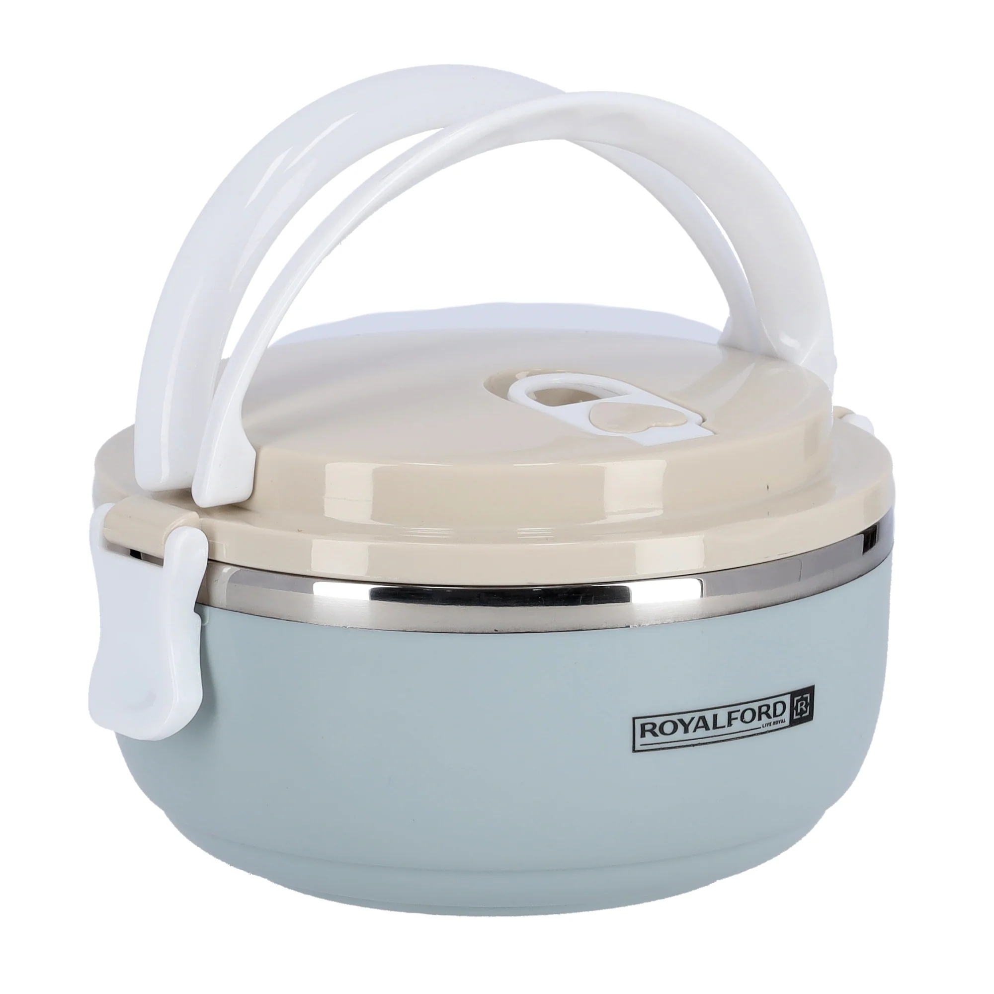 Royalford RF9293 Single Layer Lunch Box | 700ml Vacuum Insulated Stainless Steel Container |Leak Proof Easy Lock System | Portable Handle for Office, School & Travel Use - Image 2