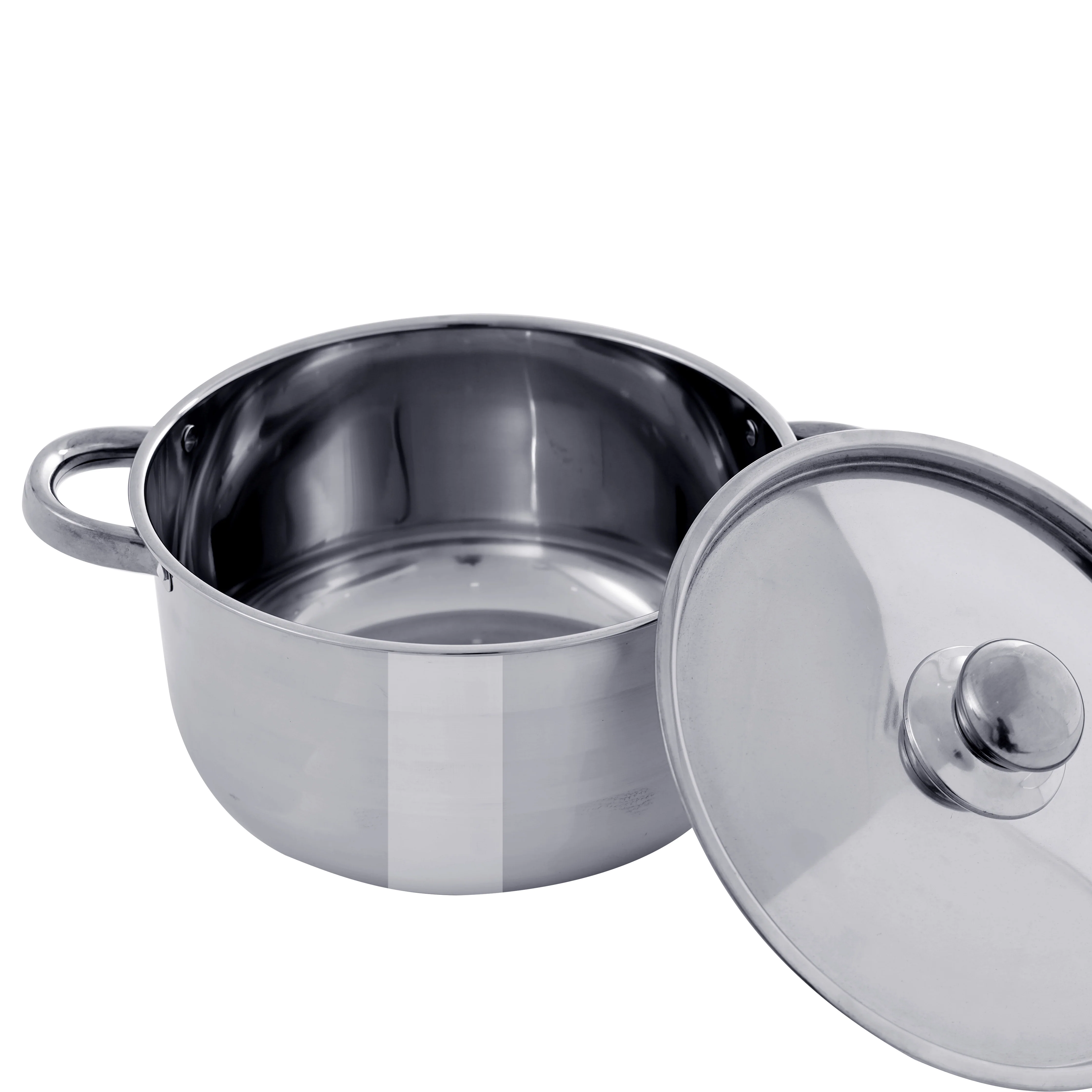 Royalford RF9352 Stainless Steel 12-Piece Cookware Set | 5 Casserole Pots with Lids| Induction Compatible| Ergonomic Rivet Handles & Nylon Tools| Durable Premium Cookware - Image 5
