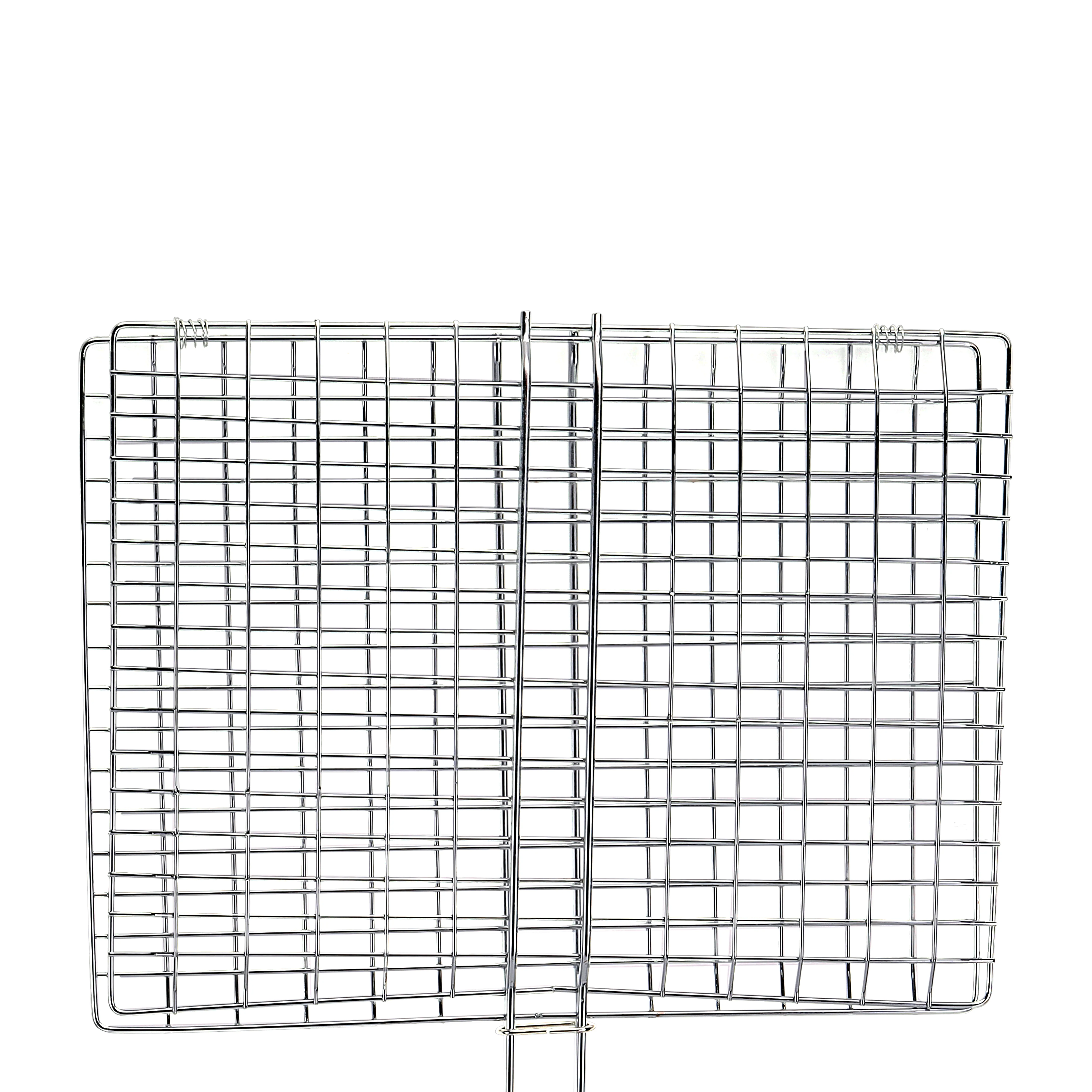 Royalford RF9393 Barbecue Grill Basket | 40×30cm Size | Durable Metal BBQ Grill | Heat Resistant Wooden Handle |Perfect  for Outdoor Barbecue Cooking and Camping Use - Image 4