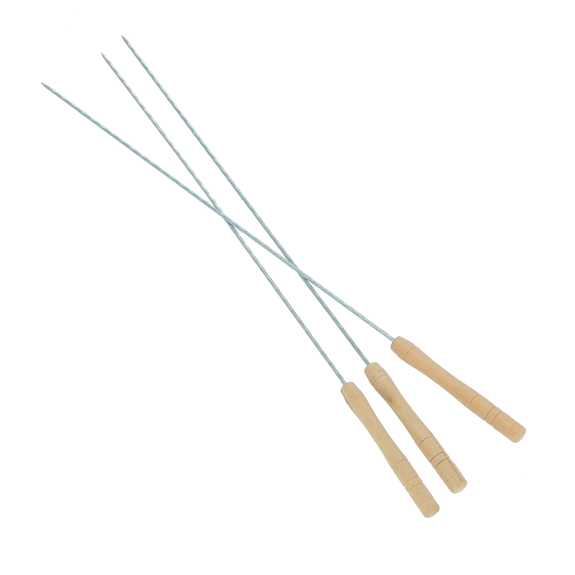 Royalford RF9400 BBQ Skewers 32cm Set of 12 | Stainless Steel Grill Skewers | Heat-Resistant Wooden Handle | Perfect for Barbecue, Kebabs, Outdoor Grilling & Camping Use
