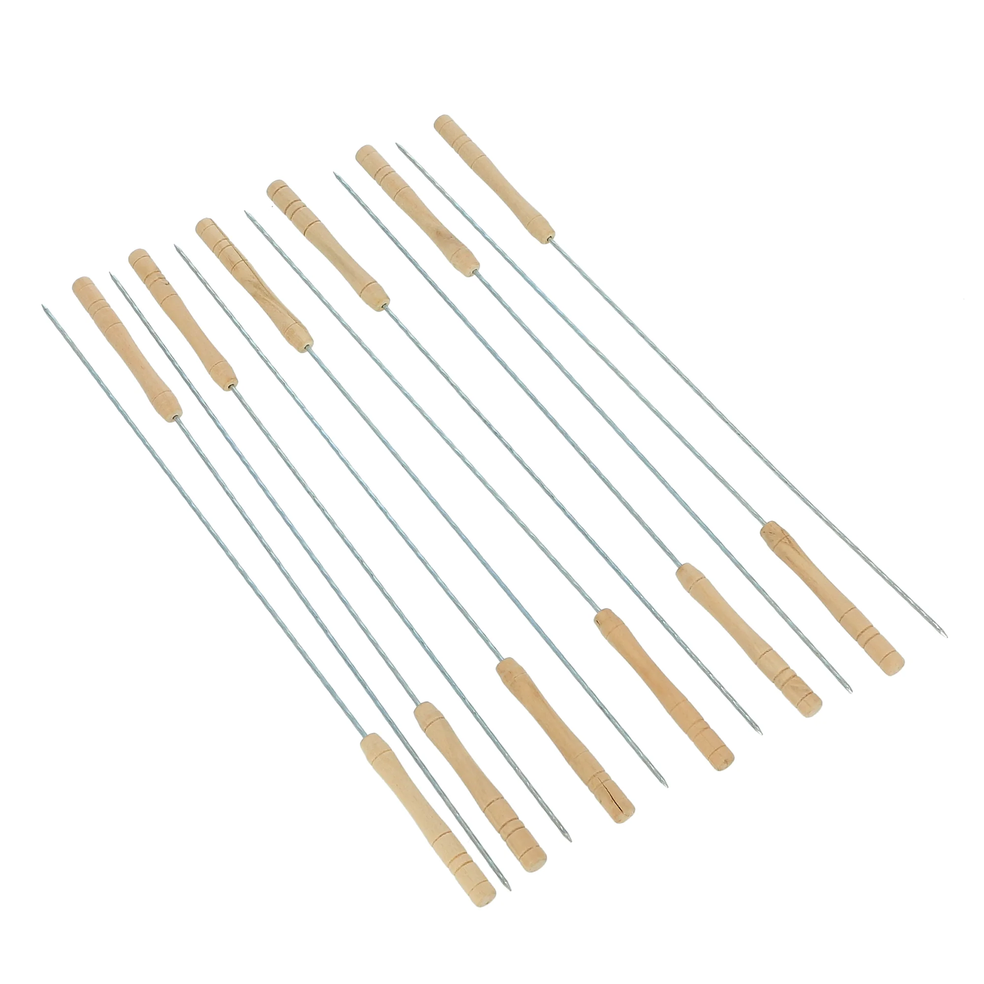 Royalford RF9400 BBQ Skewers 32cm Set of 12 | Stainless Steel Grill Skewers | Heat-Resistant Wooden Handle | Perfect for Barbecue, Kebabs, Outdoor Grilling & Camping Use - Image 2
