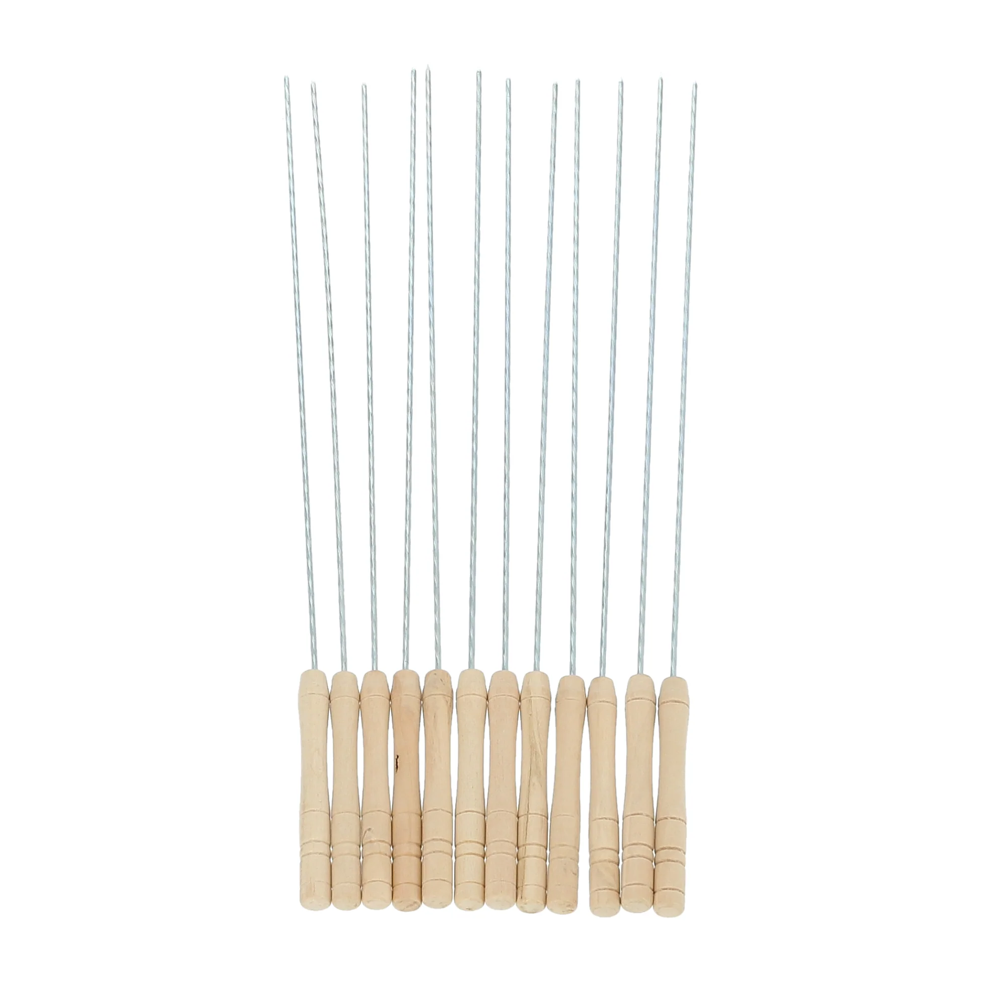 Royalford RF9400 BBQ Skewers 32cm Set of 12 | Stainless Steel Grill Skewers | Heat-Resistant Wooden Handle | Perfect for Barbecue, Kebabs, Outdoor Grilling & Camping Use - Image 3