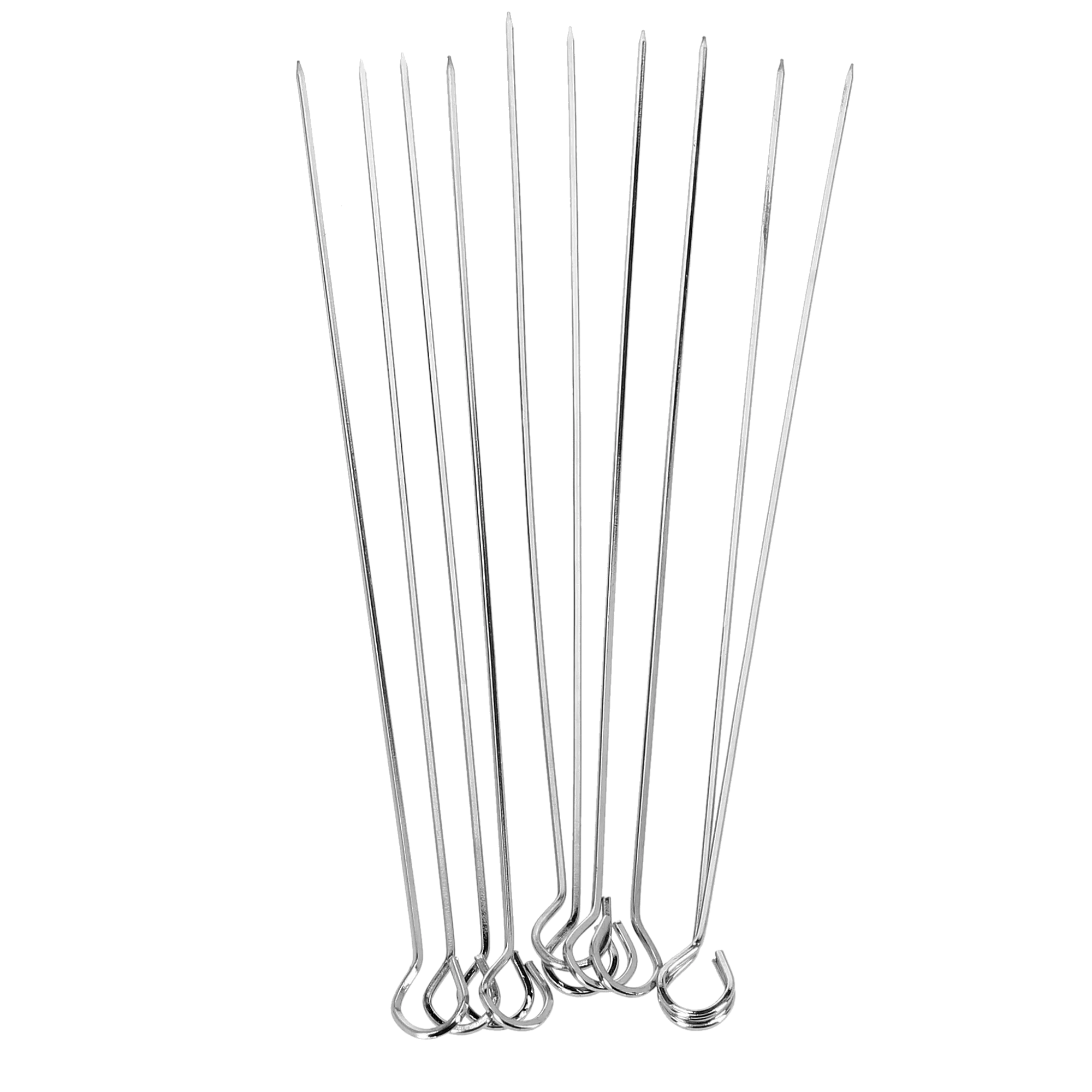 Royalford RF9402 BBQ Skewers | 42cm Set of 10 | Stainless Steel Metal Grill Skewers | Loop Handle for Barbecue, Kebabs, Outdoor Grilling & Camping Use Kitchen Accessory - Image 3