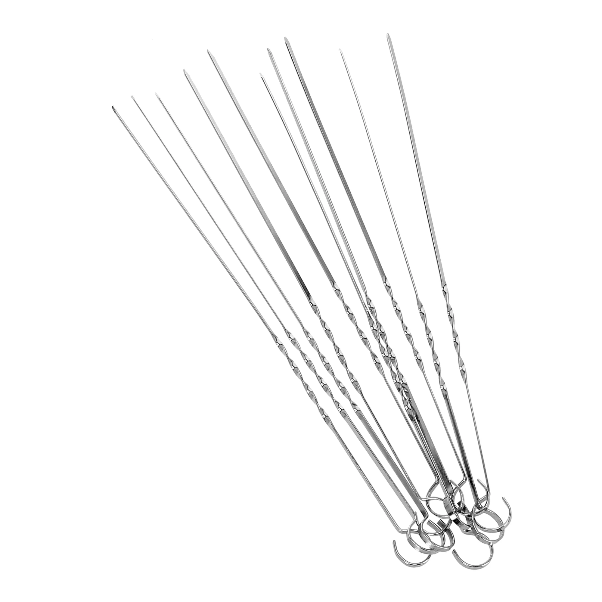 Royalford RF9403 BBQ Skewer Set |  8  Stainless Steel 40cm Reusable Barbecue Skewers |  Suitable for Grilling Kebabs, Meat, Vegetables &  Outdoor BBQ Camping Use - Image 2