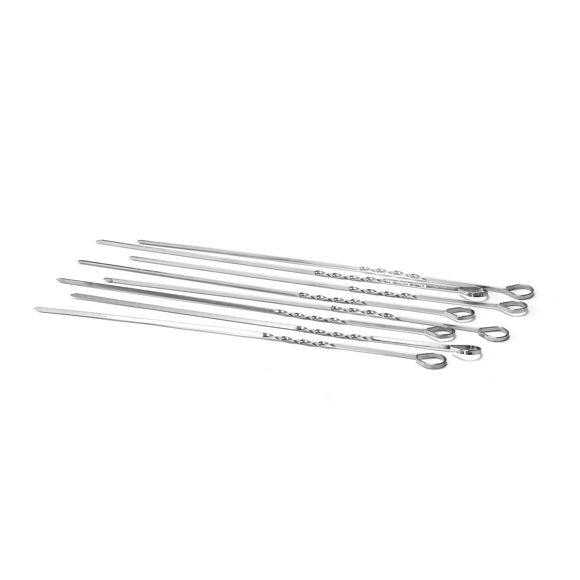 Royalford RF9403 BBQ Skewer Set |  8  Stainless Steel 40cm Reusable Barbecue Skewers |  Suitable for Grilling Kebabs, Meat, Vegetables &  Outdoor BBQ Camping Use - Image 3
