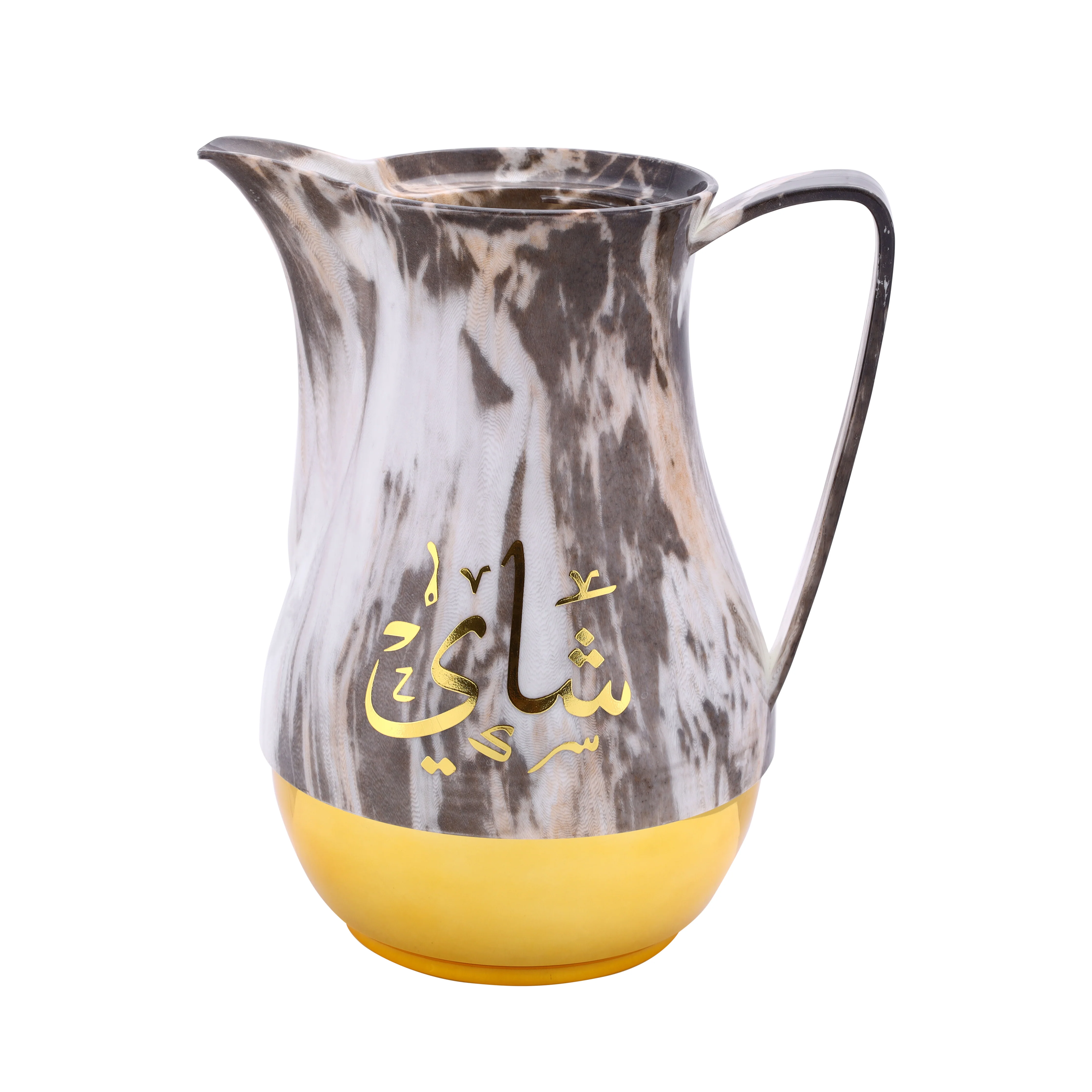 Royalford RF9413 Royal Marble Tea & Cawa Set 1L+1L | Double Wall Insulated Hot & Cold Serving Flask Set | Pink Glass Inner Pot | Perfect for Home, Majlis & Office Use - Image 3