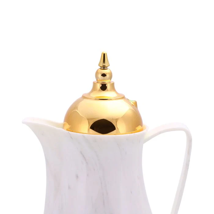 Royalford RF9414 Royal Marble Tea & Cawa Set | 1L+1L Insulated Hot & Cold Serving Flask Set | Asbestos Free Pink Glass Inner for Majlis, Home ,Office Gifting & Daily Use - Image 3