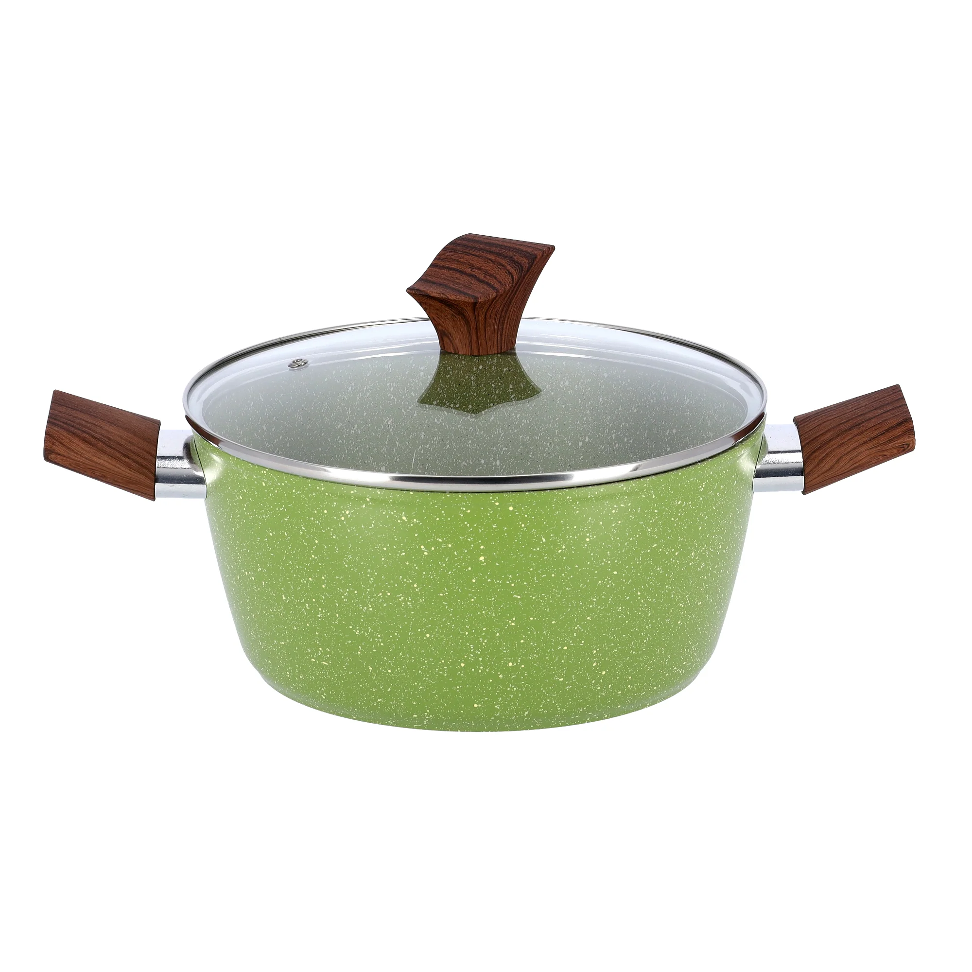 Royalford RF9415 12 Pcs Forged Aluminium Cookware Set | Marble Coated Non-Stick| Induction Base Soft Touch Wood Finish Handles |Suitable for Gas, Electric & Ceramic - Image 4