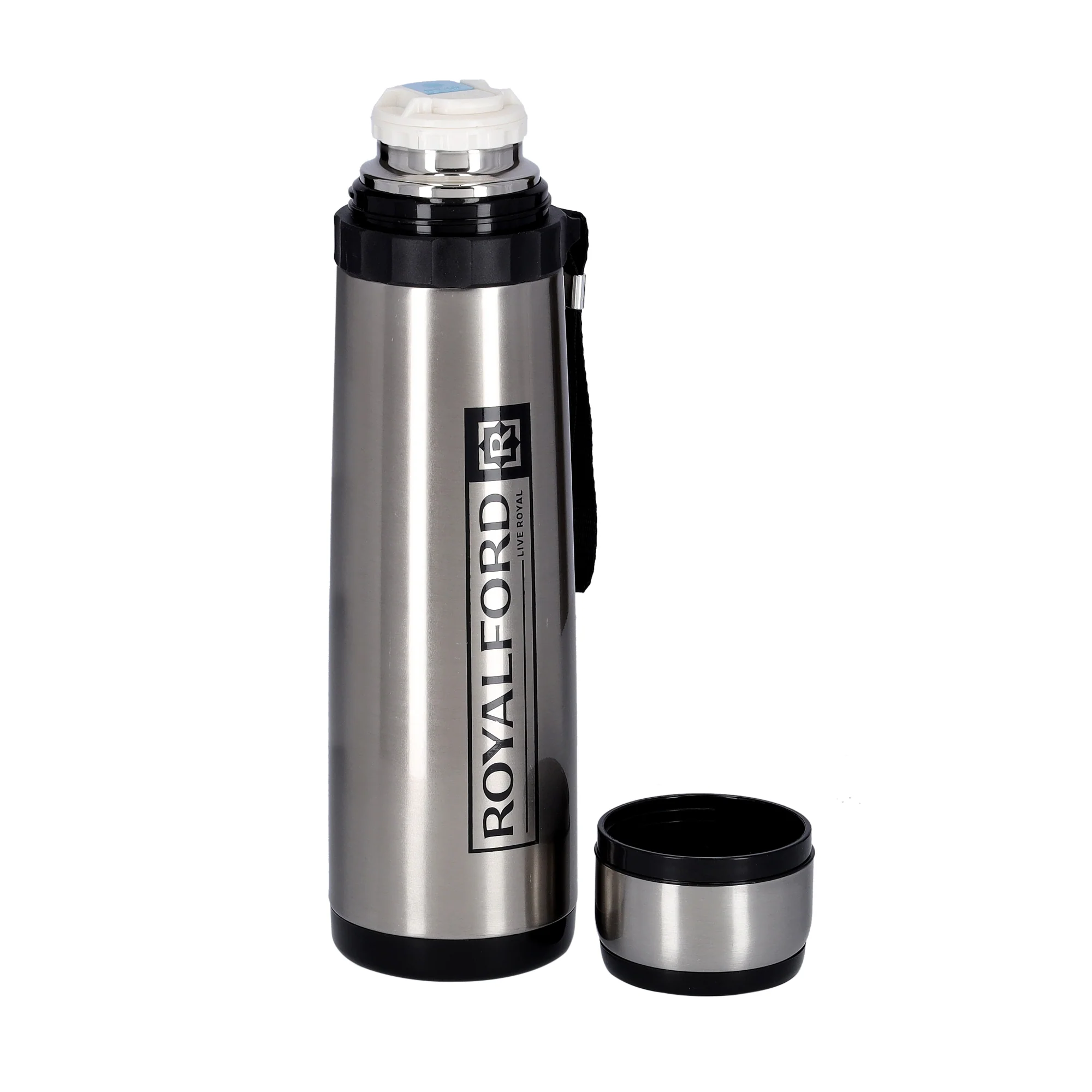 Royalford RF9459 Vacuum Bottle 600ml | Stainless Steel Double Wall Insulated Hot & Cold Water Bottle | Leak Resistant Lid for Office, Travel , Gym &  Outdoor Use - Image 3