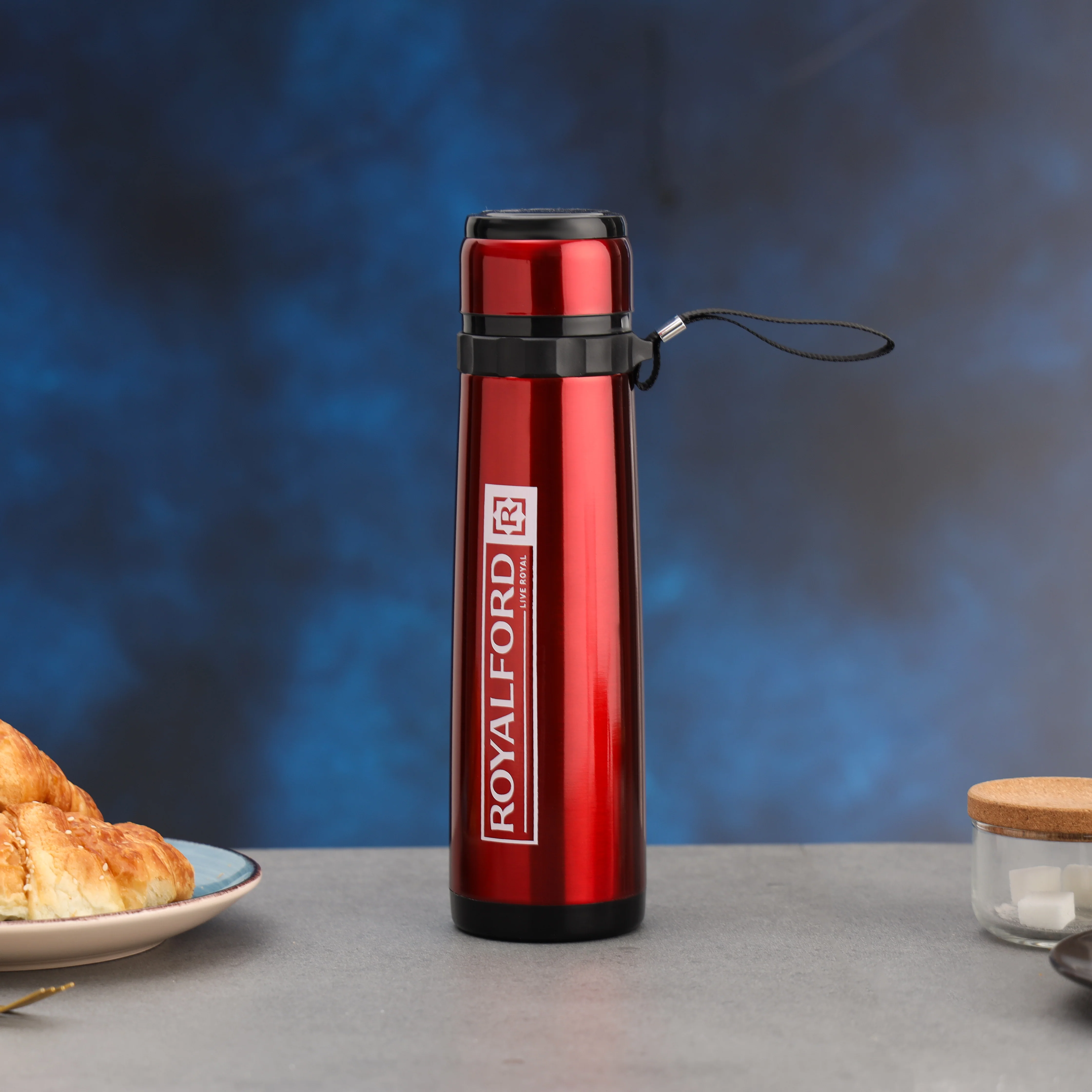 Royalford RF9460 Vacuum Bottle 800ml | Stainless Steel Double Wall Insulated Hot & Cold Water Bottle | Leak Proof Lid | Perfect for Office,  Travel,  Gym & Outdoor Use - Image 2