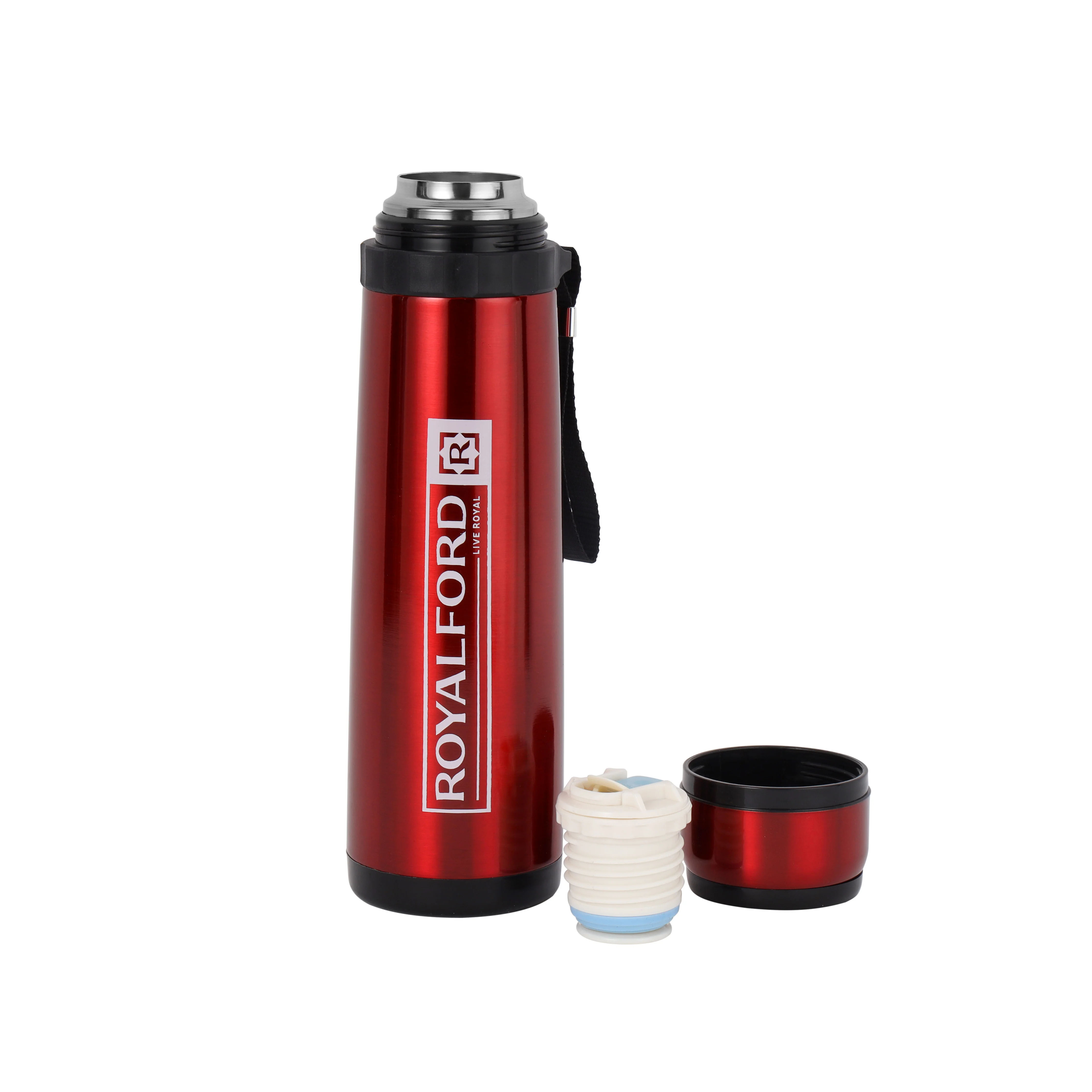 Royalford RF9460 Vacuum Bottle 800ml | Stainless Steel Double Wall Insulated Hot & Cold Water Bottle | Leak Proof Lid | Perfect for Office,  Travel,  Gym & Outdoor Use - Image 3