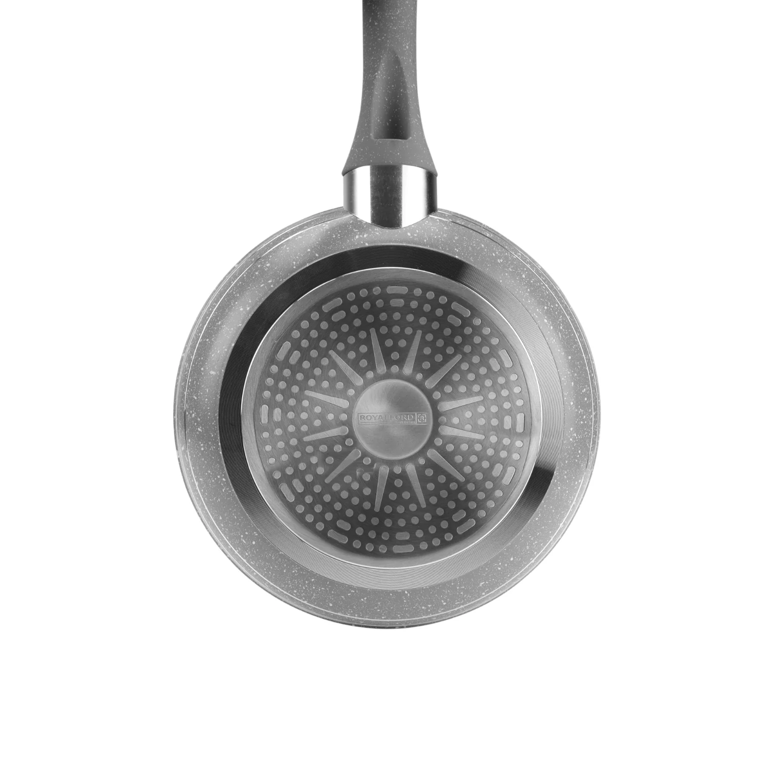 Royalford RF9461 Smart Frypan 20x4CM | Durable Marble Coating | 3.8MM Induction Bottom | Forged Aluminium Body & Heat-Resistant Soft-Touch Handle |PFOA Free & PTFE Free - Image 4