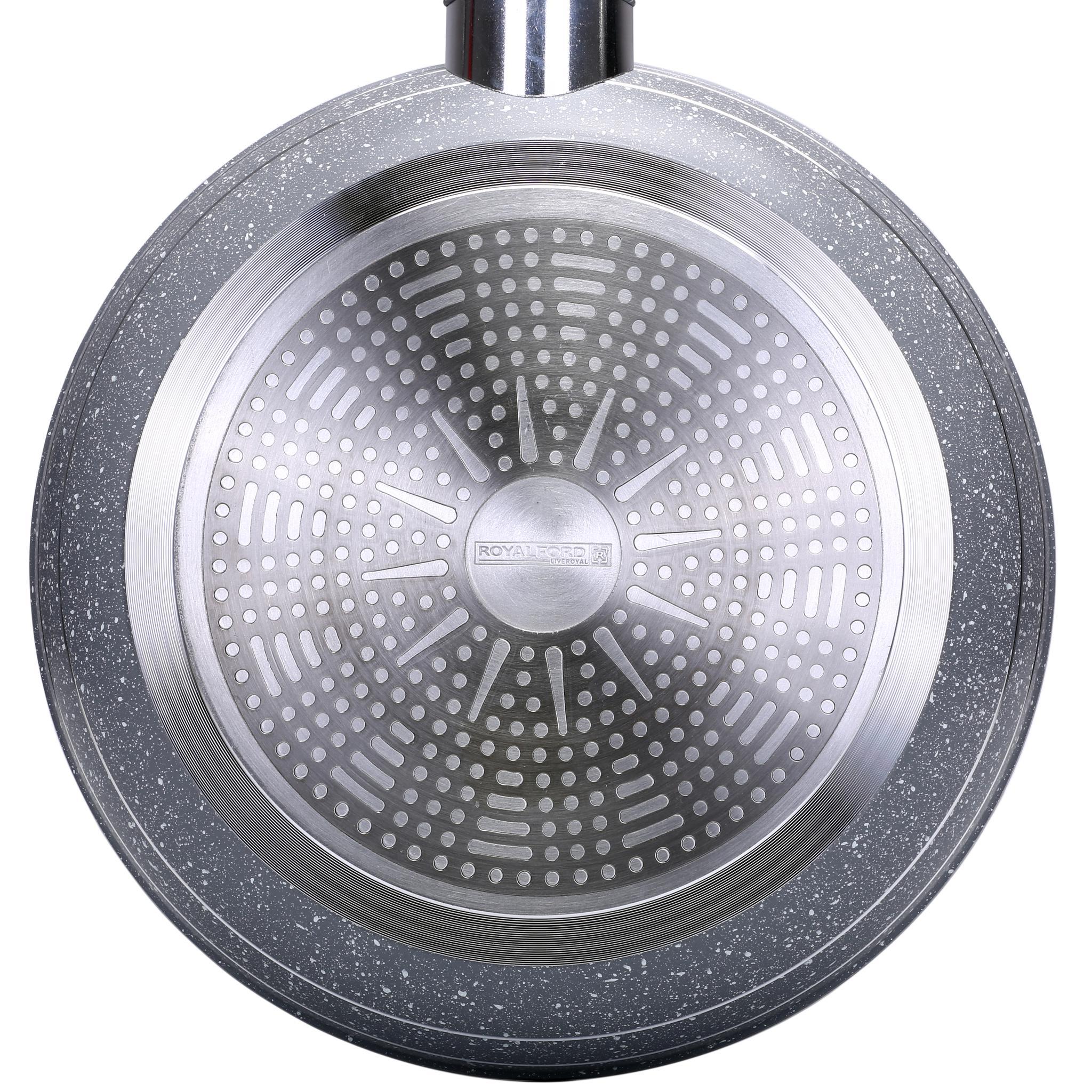 Royalford RF9465 Smart Frypan | 28cm Size | Forged Aluminium Marble Coated Induction Compatible Frying Pan | Soft Touch Handle | Perfect For Healthy Low Oil Cooking - Image 5