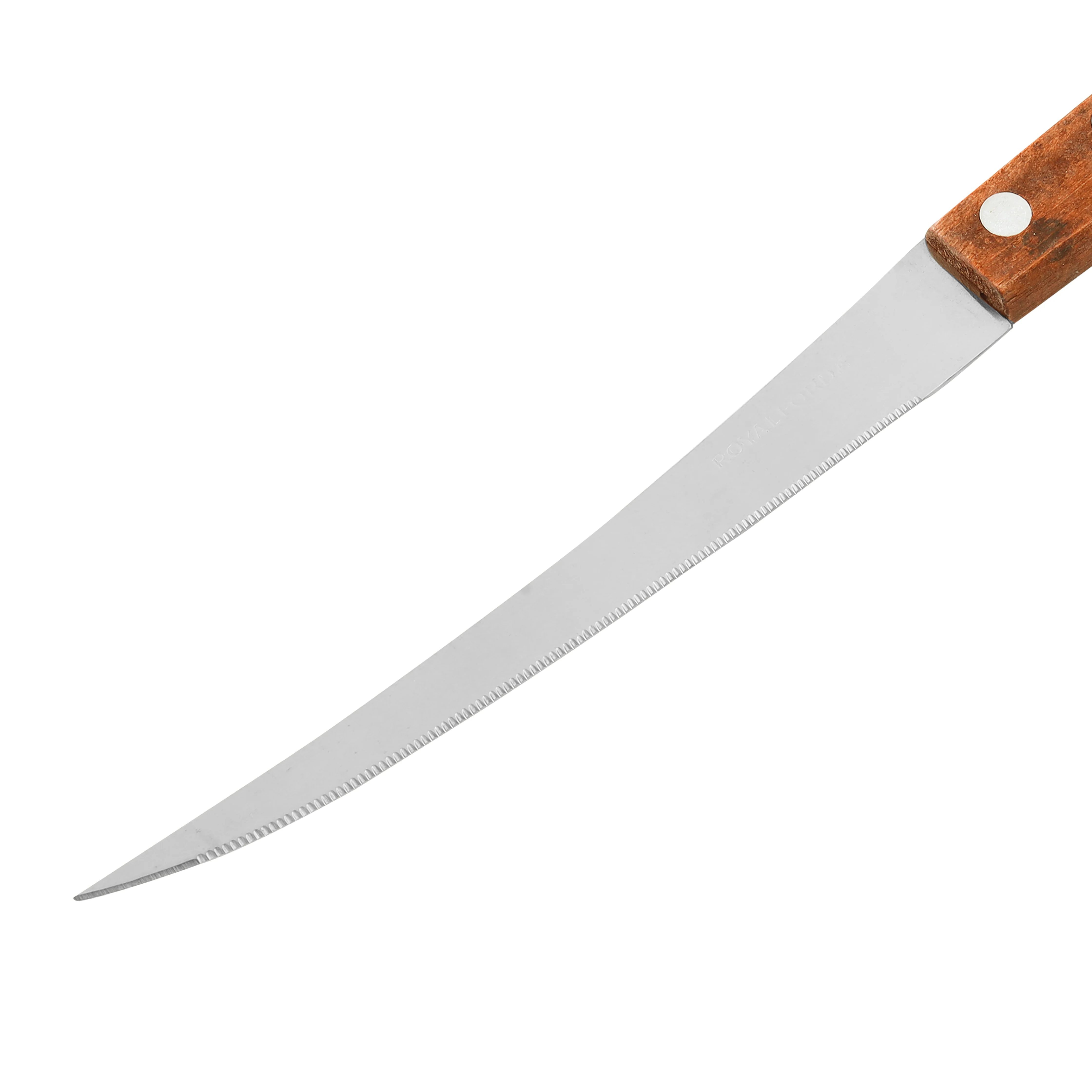 Royalford RF9487 Fruit Knives Set 12 Pcs | 4.5 Inch Stainless Steel Serrated Blades | Comfortable Wooden Handle | Perfect for Fruits, Vegetables & Daily Kitchen Use - Image 3