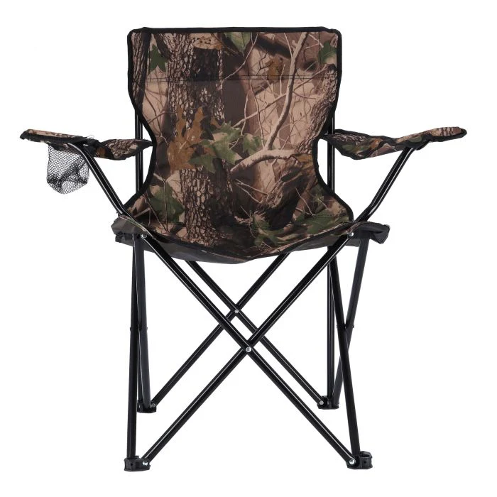 Royalford RF9509 Camping Hair With Carrying Bag Foldable - Compact Foldable, Heavy Duty Frame | Cup Holder, Storage Pocket | Shoulder Travel Bag, Outdoor, Festival, Beach | 265 lbs Capacity (Military Colour) - Image 4
