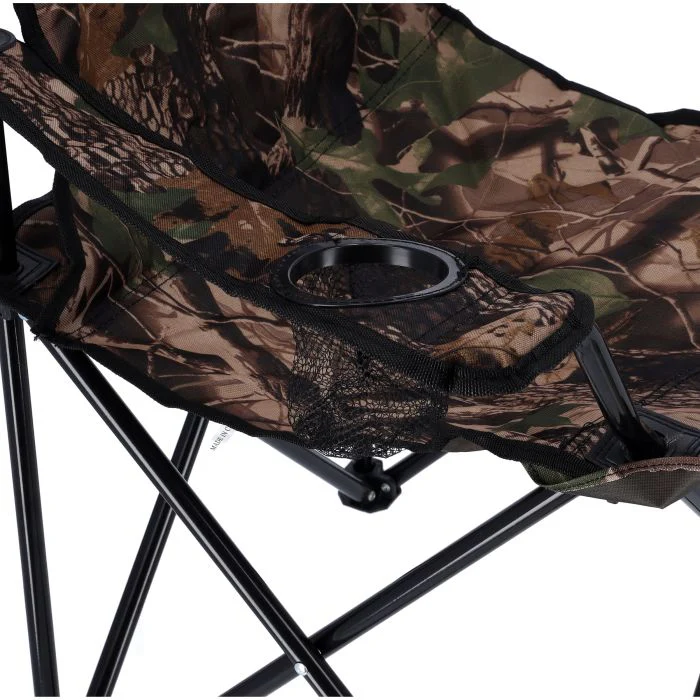Royalford RF9509 Camping Hair With Carrying Bag Foldable - Compact Foldable, Heavy Duty Frame | Cup Holder, Storage Pocket | Shoulder Travel Bag, Outdoor, Festival, Beach | 265 lbs Capacity (Military Colour) - Image 5