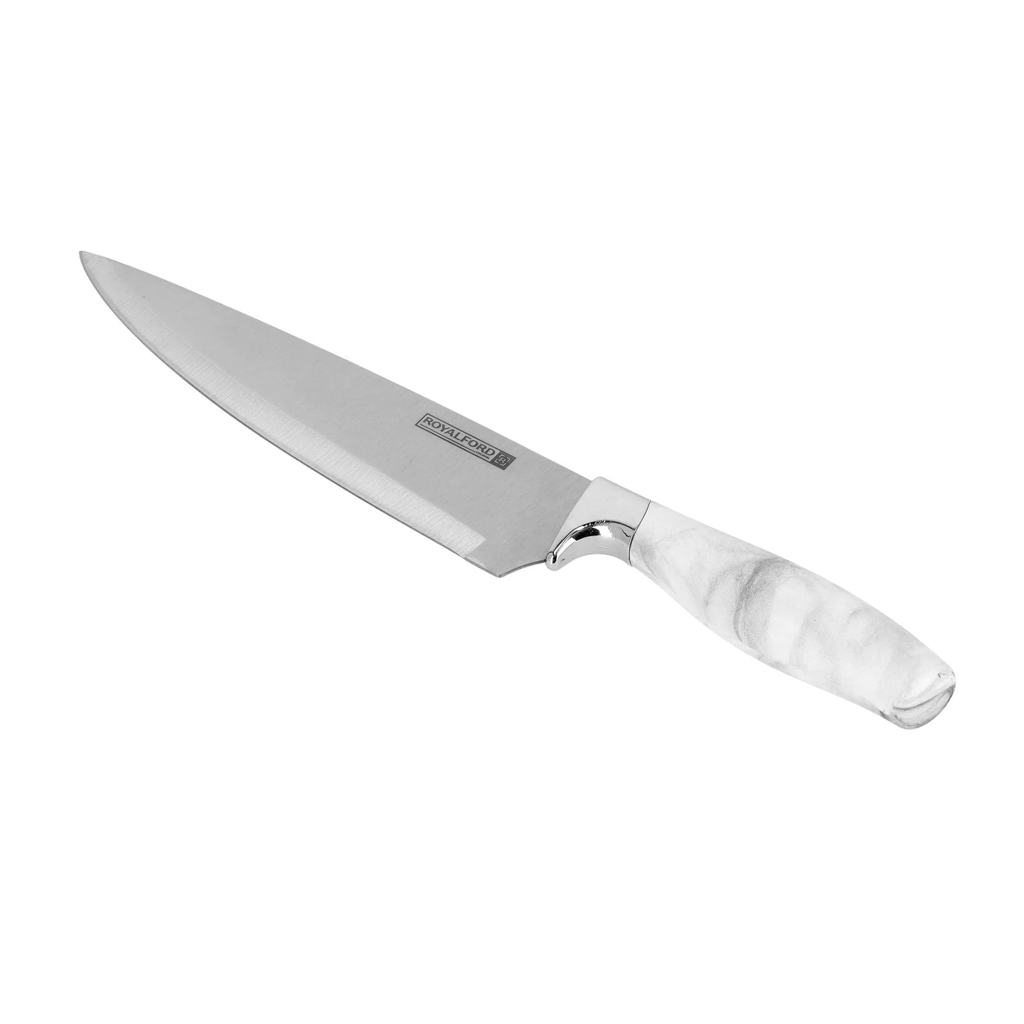 Royalford RF9532 8 Inch Chef Knife | Marble Handle Stainless Steel Kitchen Knife for Professional Cutting | Chopping & Slicing | Extra Sharp Blade & Ergonomic Grip Design - Image 2