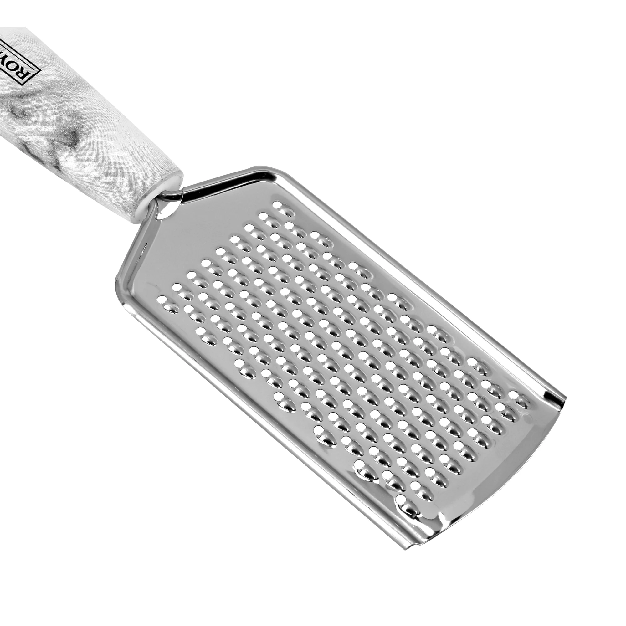 Royalford RF9544 Stainless Steel Grater | Marble Handle Kitchen Grater Tool for Cheese, Vegetables & Fruits | Sharp Surface| Ergonomic Grip & Durable Easy-Clean Design - Image 3