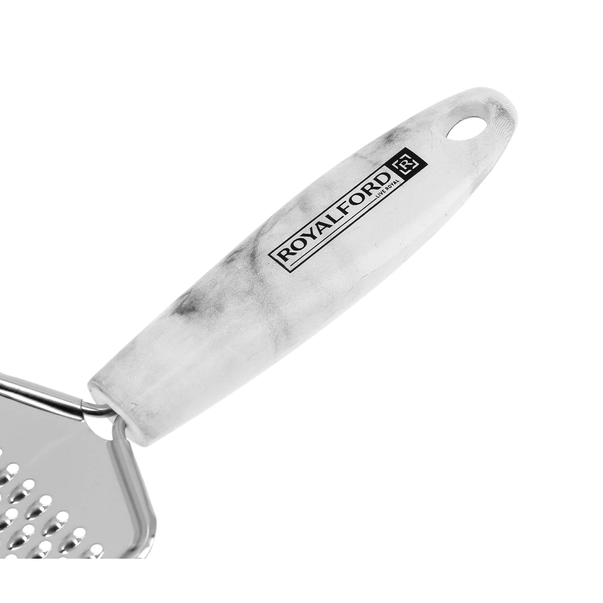 Royalford RF9544 Stainless Steel Grater | Marble Handle Kitchen Grater Tool for Cheese, Vegetables & Fruits | Sharp Surface| Ergonomic Grip & Durable Easy-Clean Design - Image 4